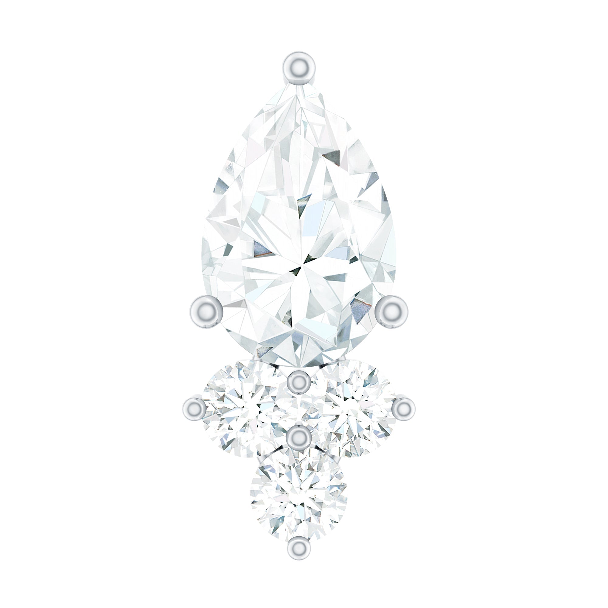 Pear Shape Diamond Cluster Earring for Helix Piercing