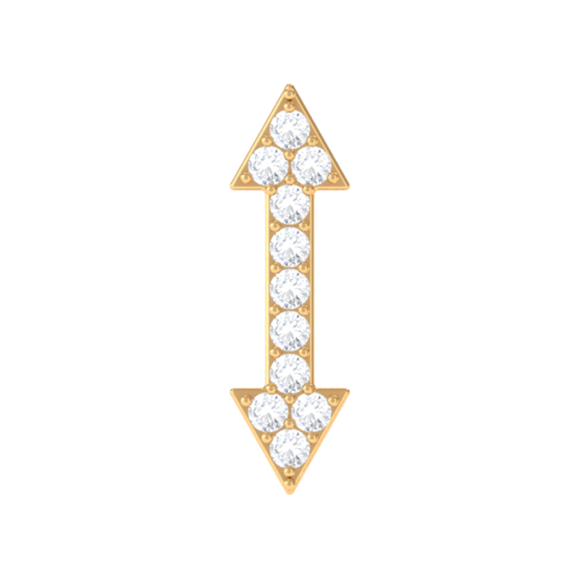 Natural Diamond Arrow Tragus Earring in Gold