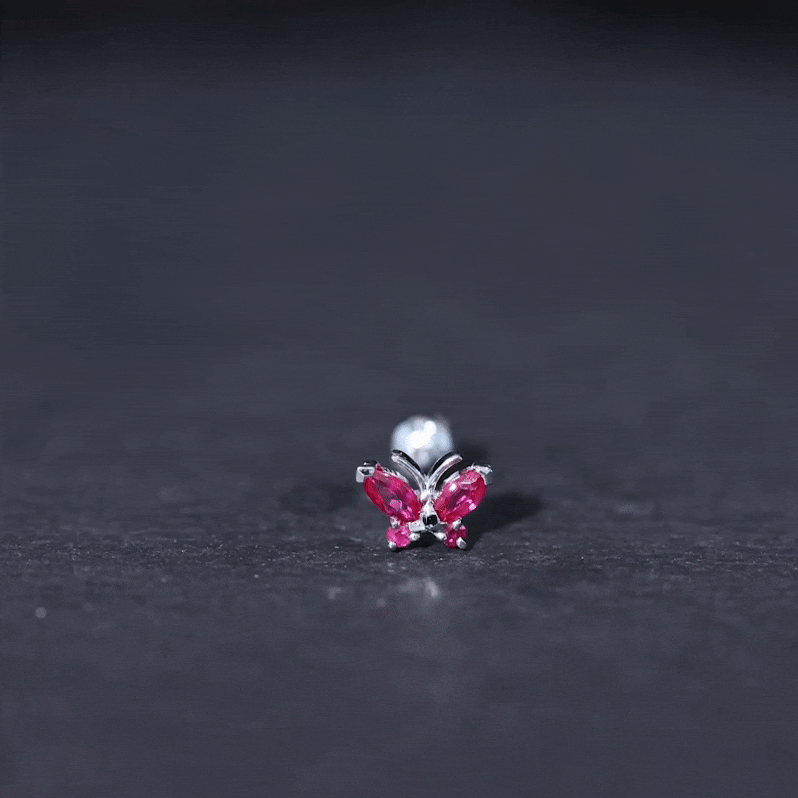Adorable Marquise Ruby Butterfly Conch Earring