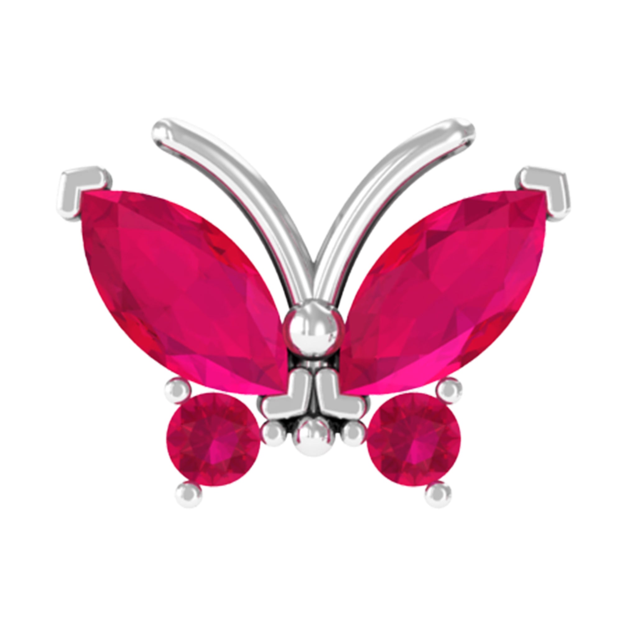 Adorable Marquise Ruby Butterfly Conch Earring