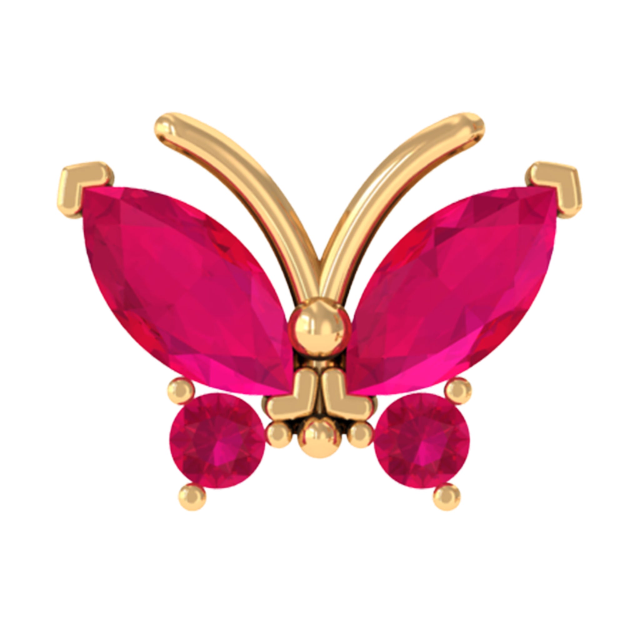 Adorable Marquise Ruby Butterfly Conch Earring
