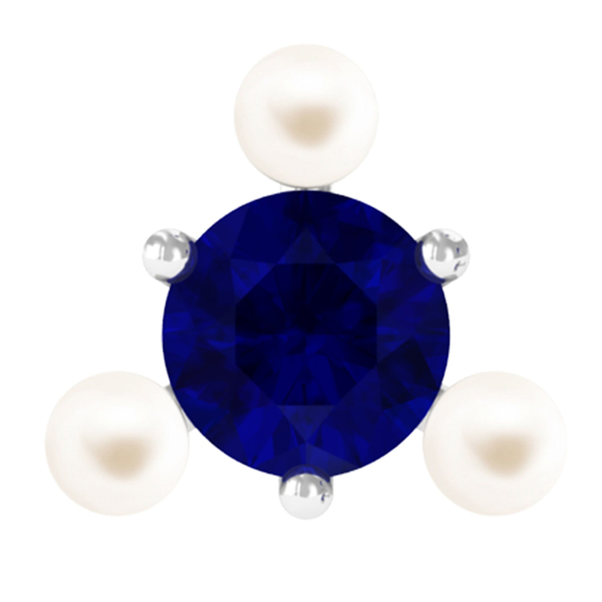 Blue Sapphire and Freshwater Pearl Cartilage Earring