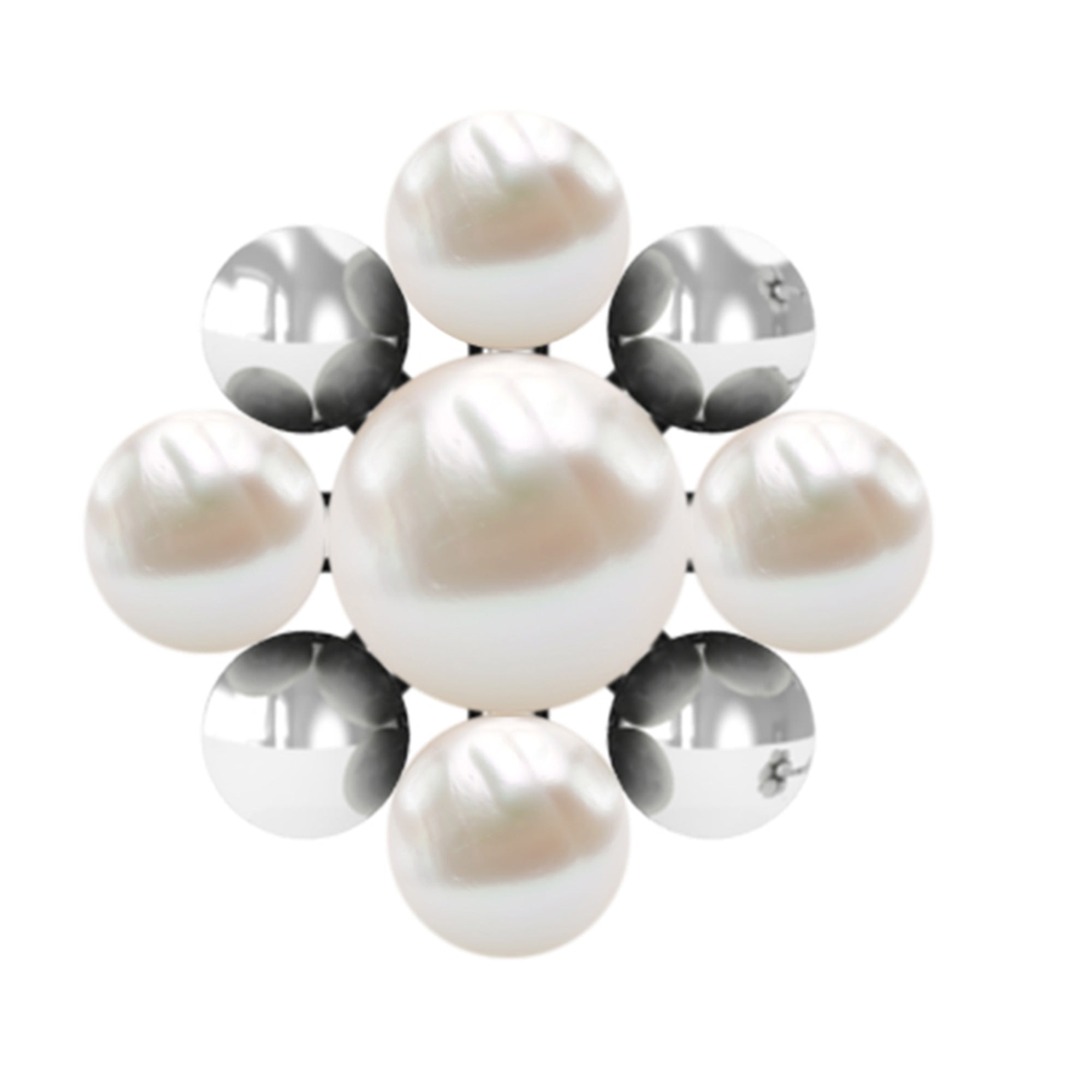 Real Freshwater Pearl Gold Beaded Flower Cartilage Earring