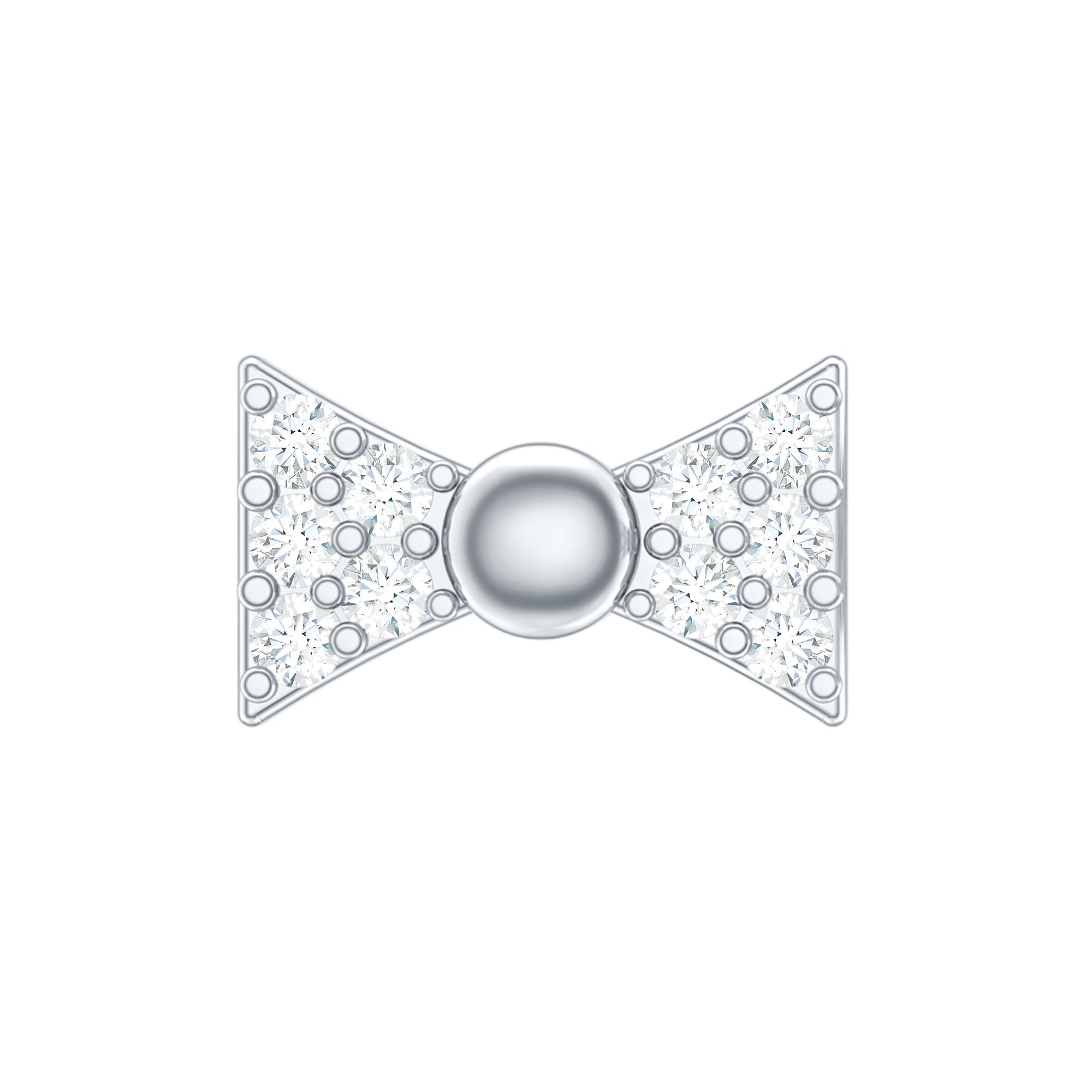 Diamond Bow Earring for Helix Piercing