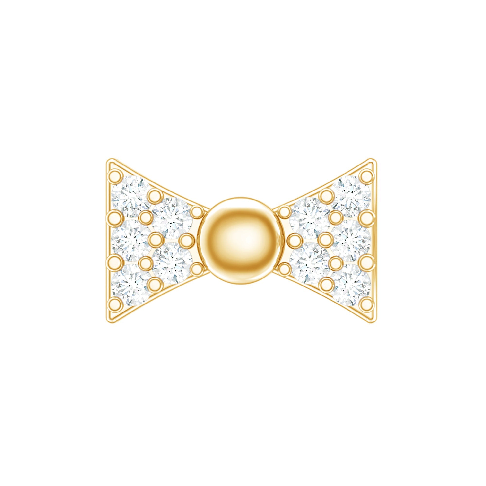 Diamond Bow Earring for Helix Piercing