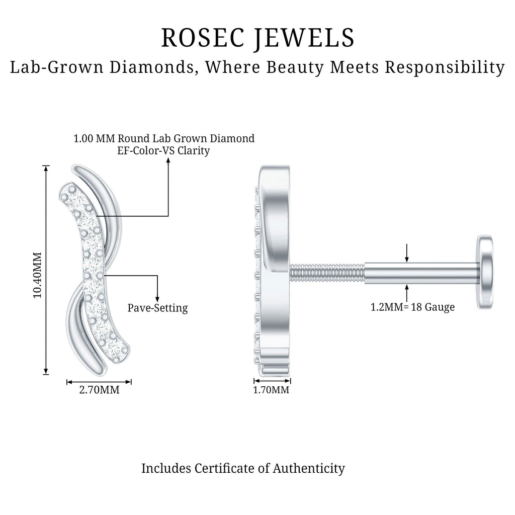 Diamond Wave Helix Piercing Earring