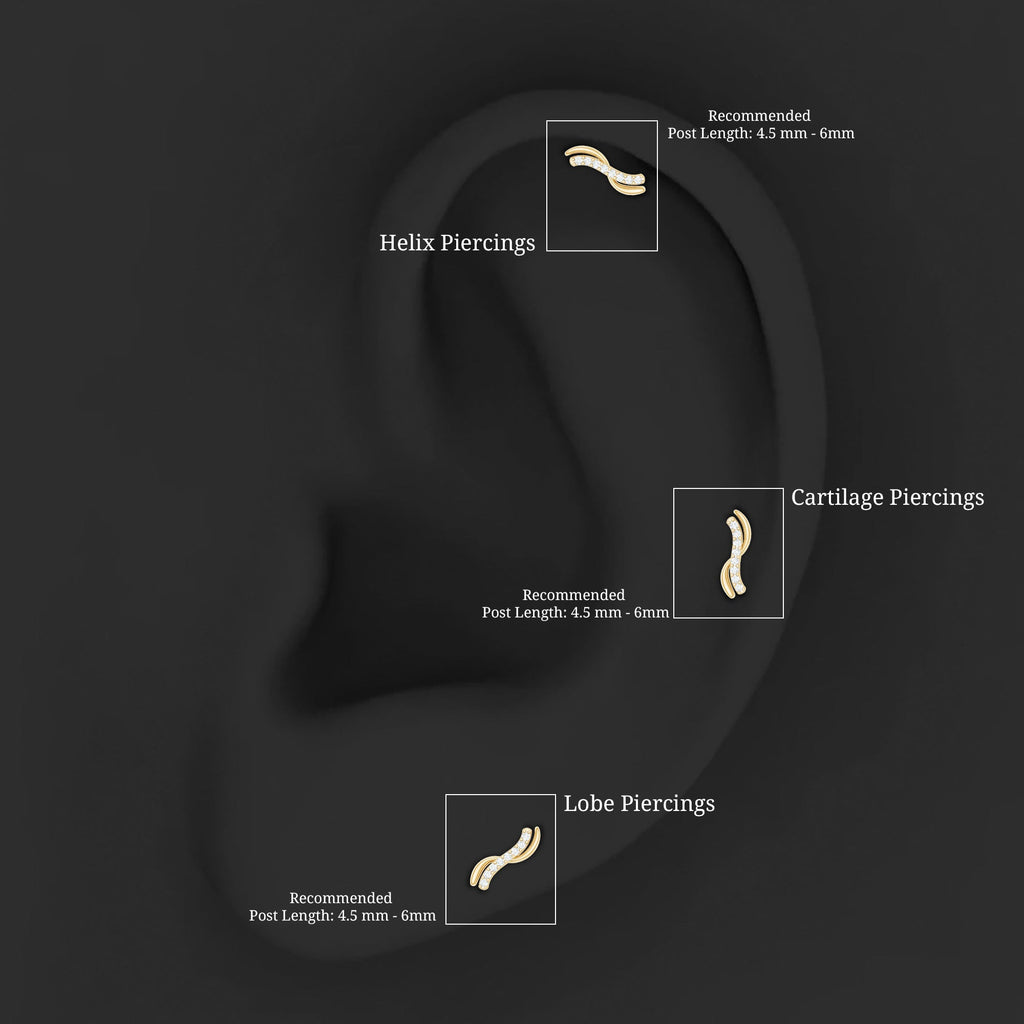 Diamond Wave Helix Piercing Earring