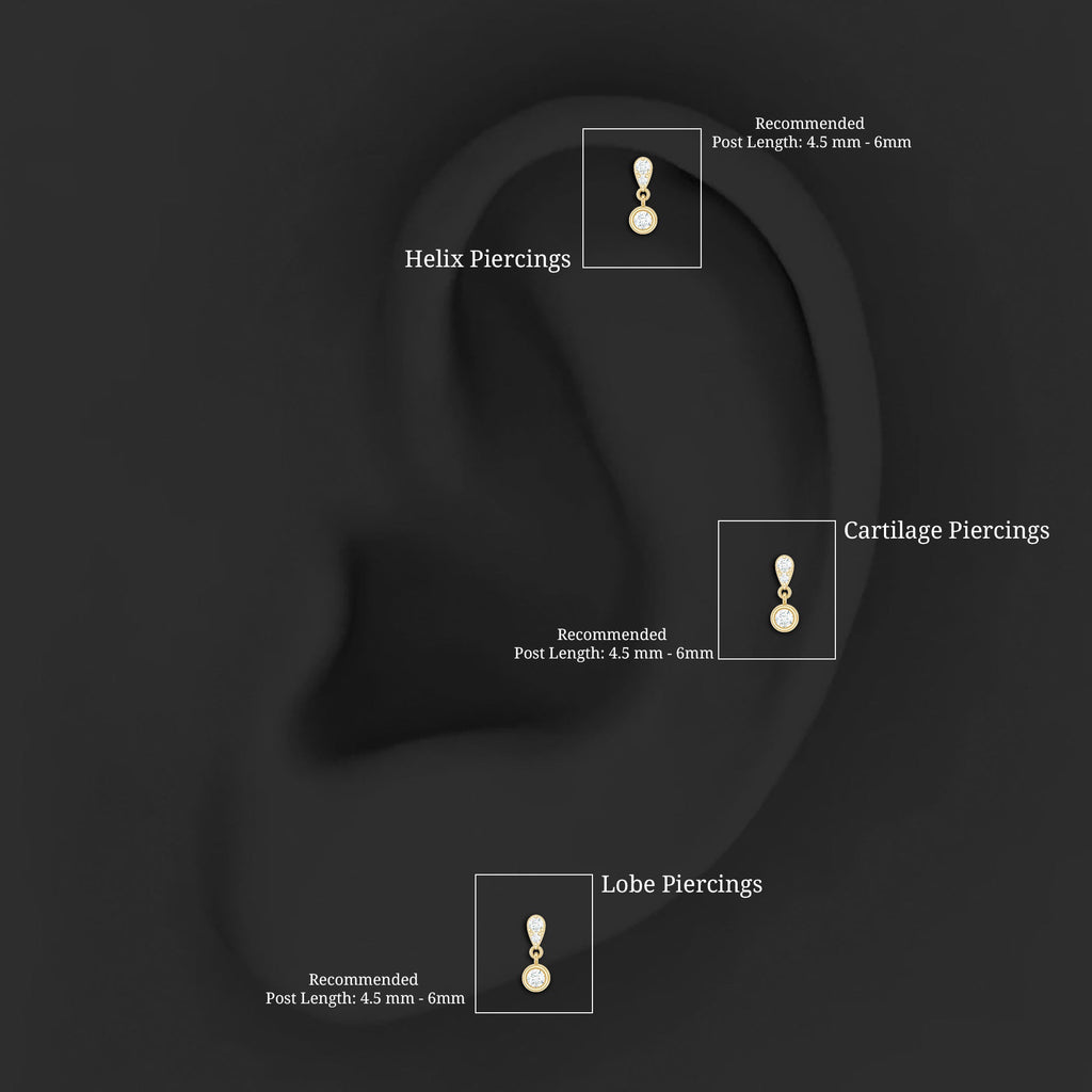 Diamond Cartilage Drop Earring