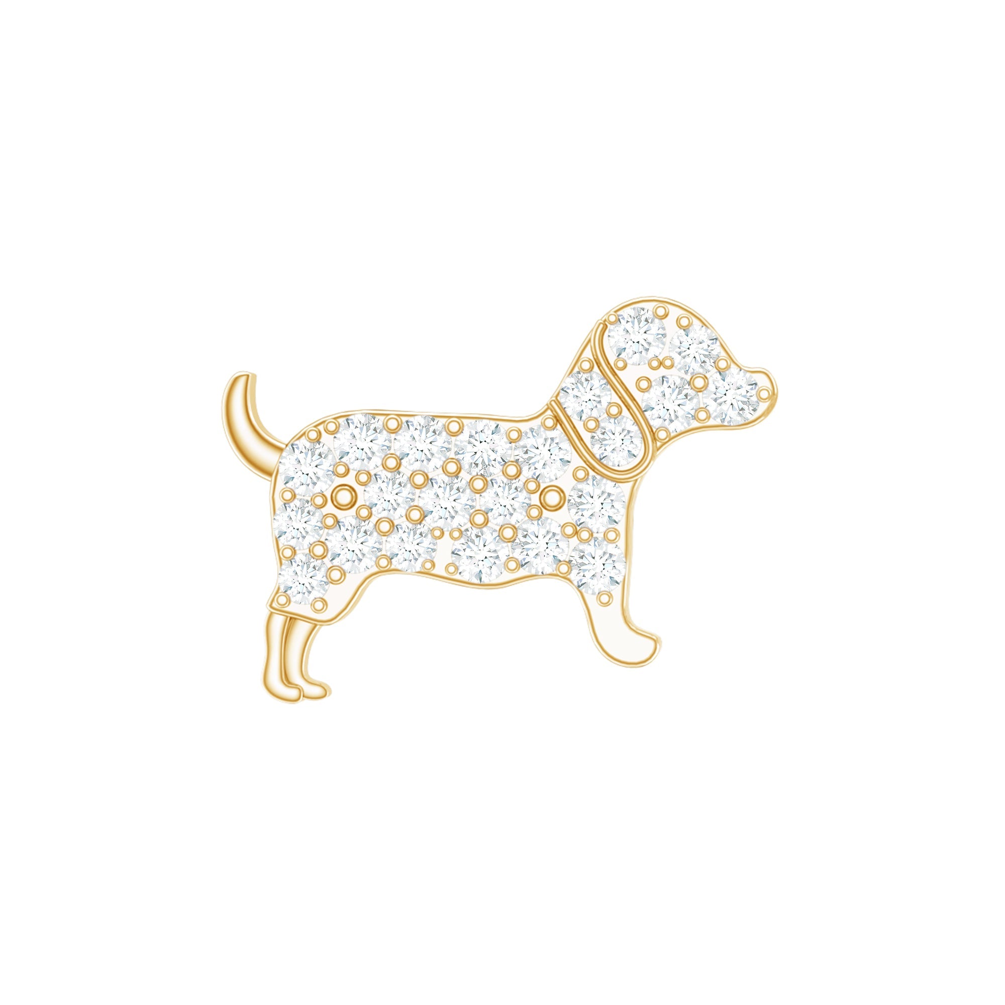 Adorable Diamond Puppy Earring for Helix Piercing