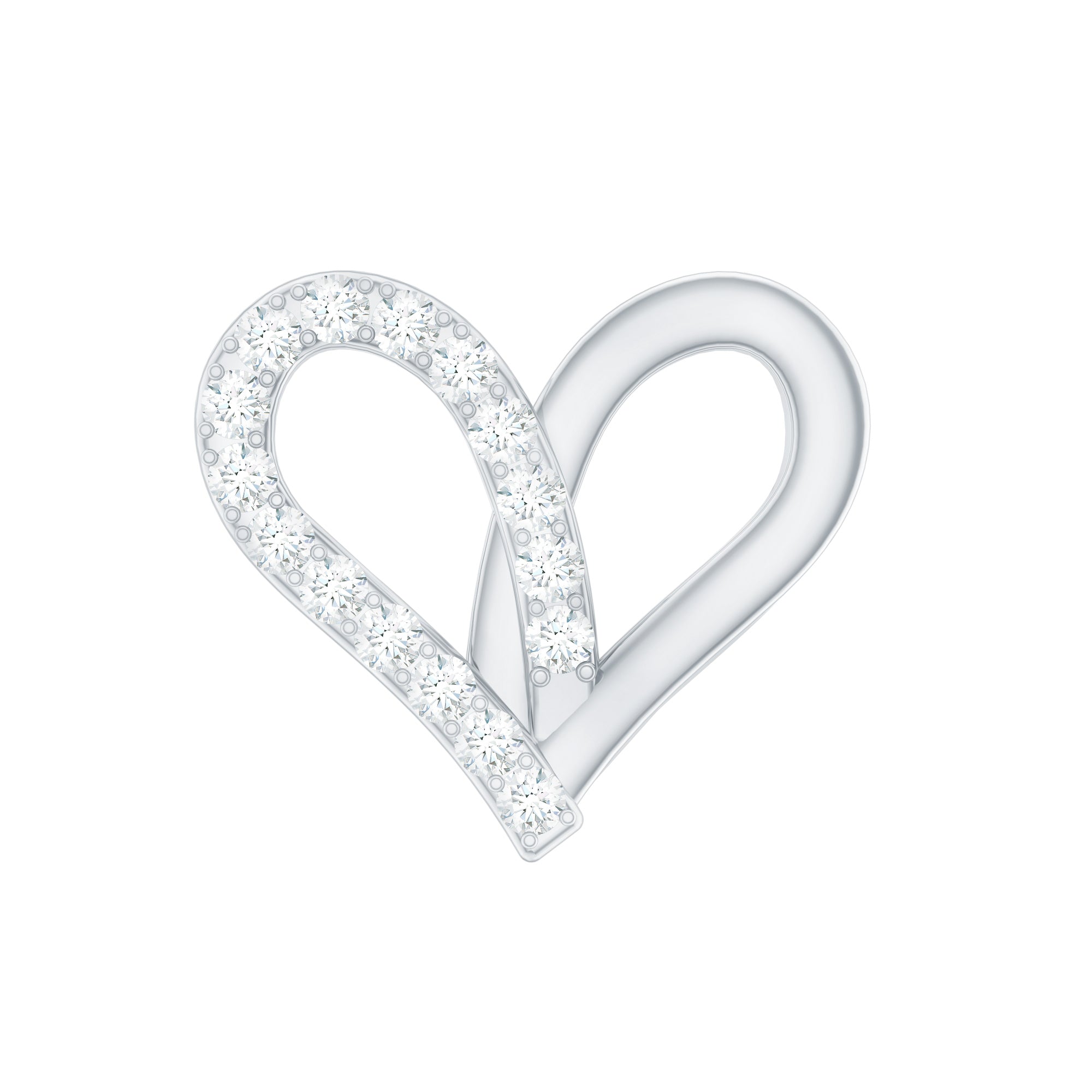Diamond Heart Earring for Helix Piercing