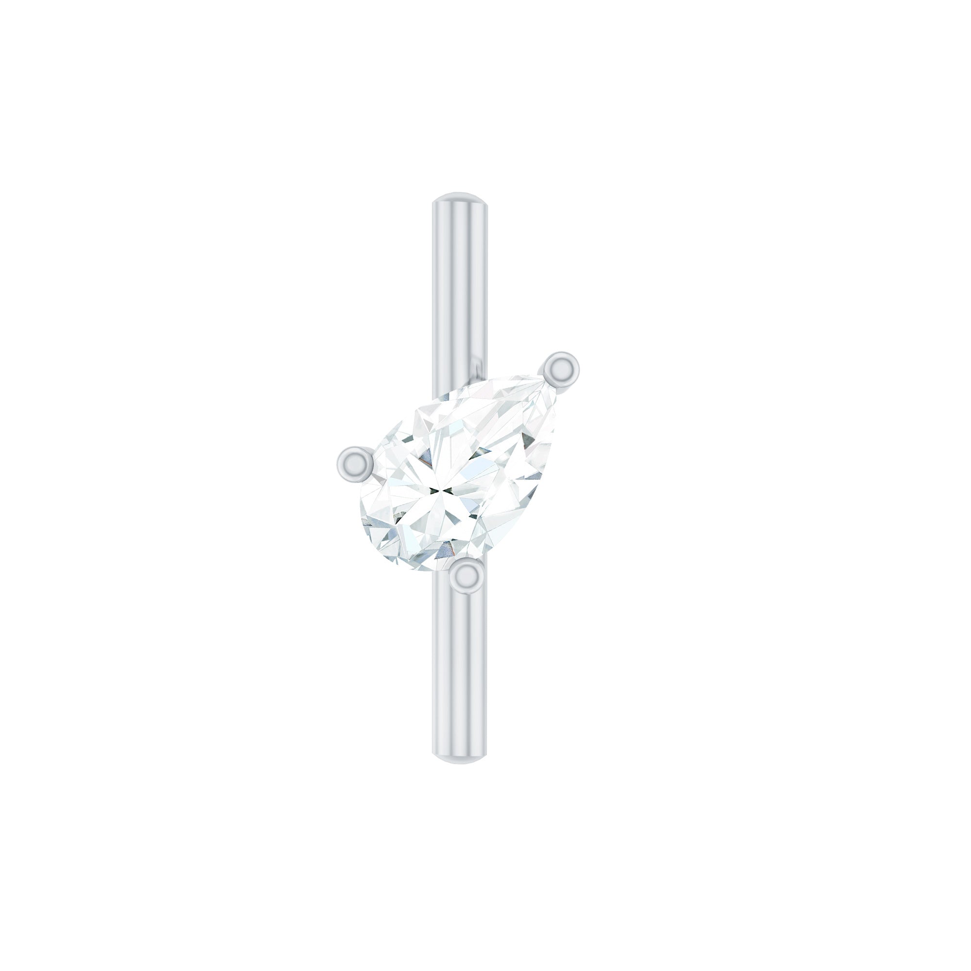 Pear Shape Diamond Solitaire Helix Earring for Her