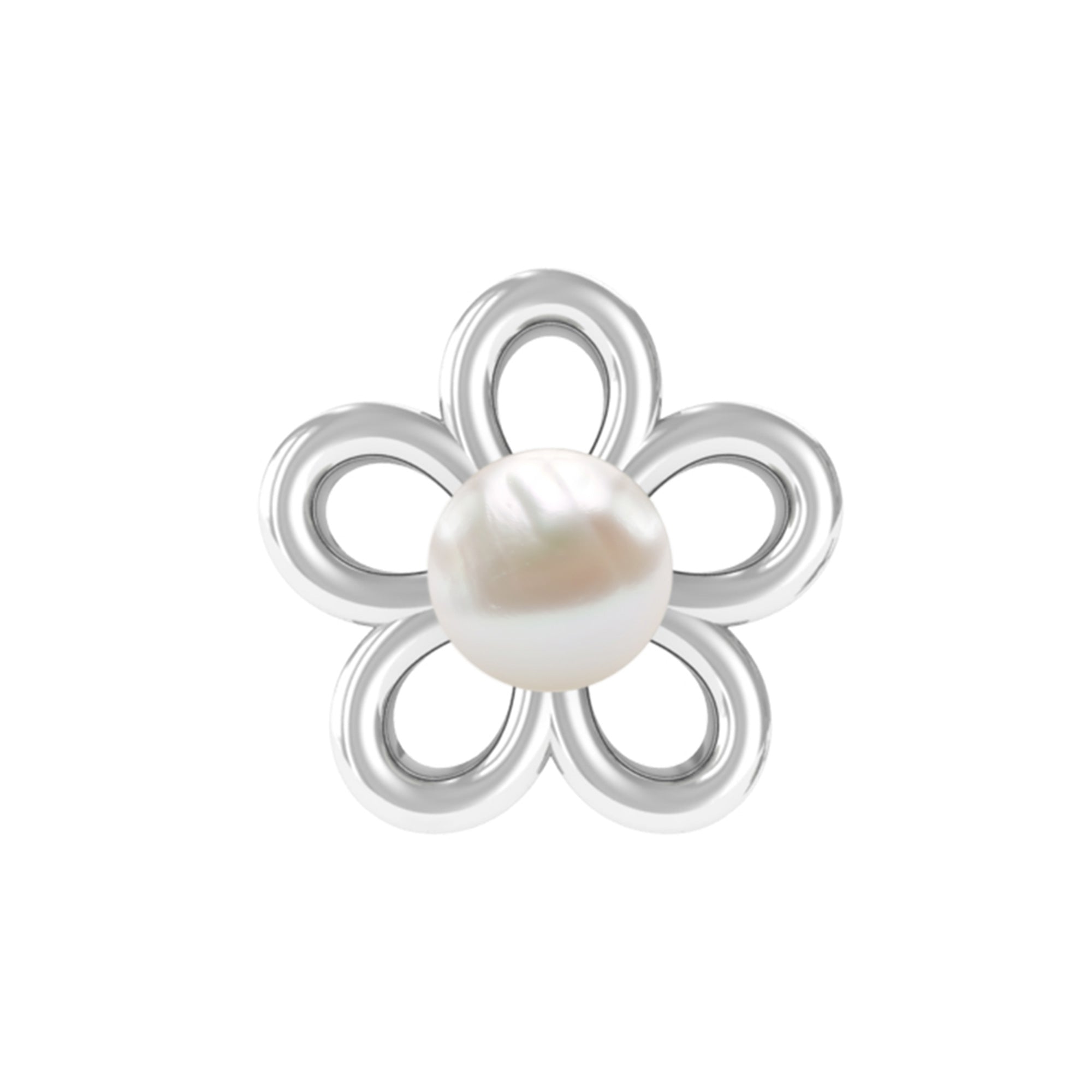 Simple Freshwater Pearl Flower Tragus Earring