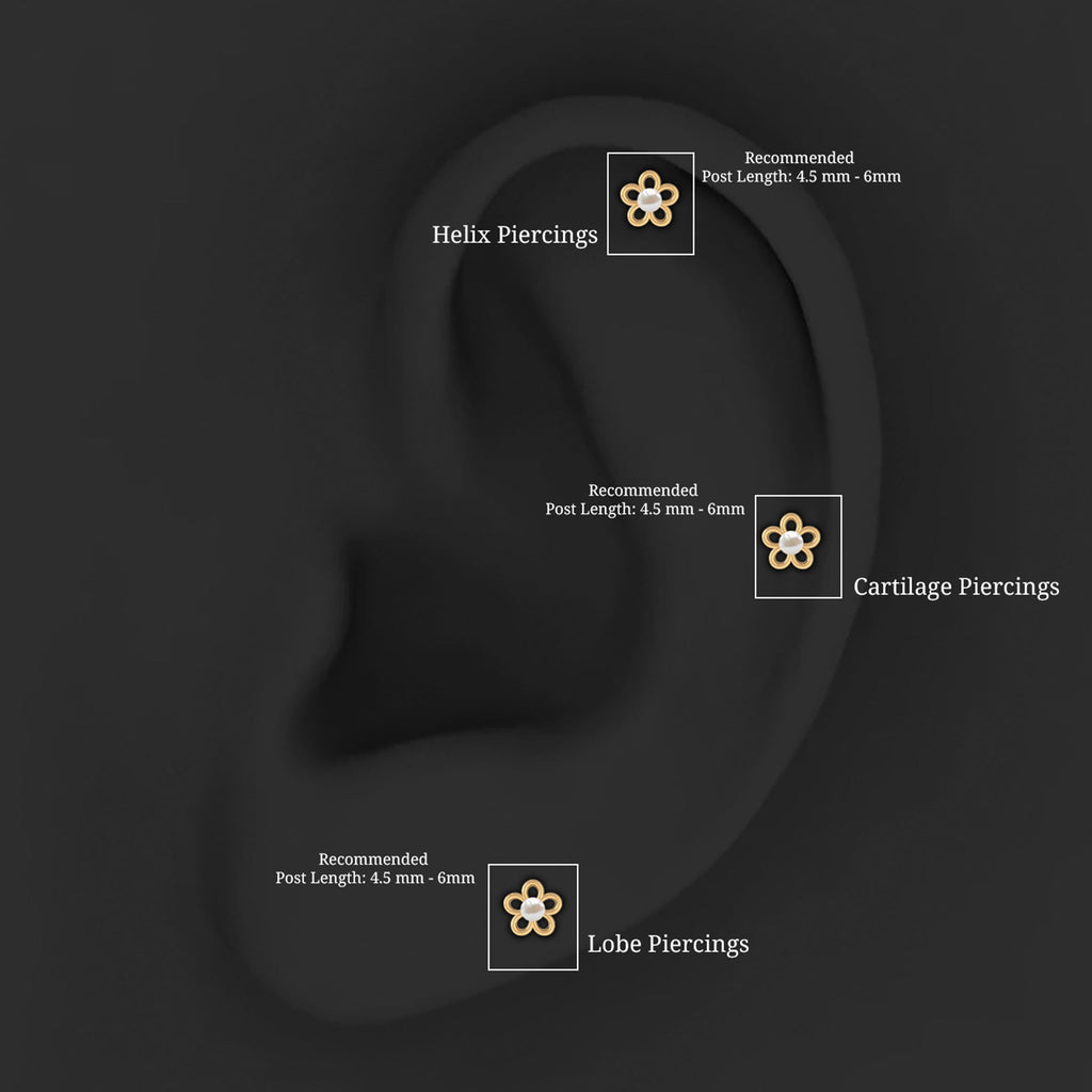 Simple Freshwater Pearl Flower Tragus Earring