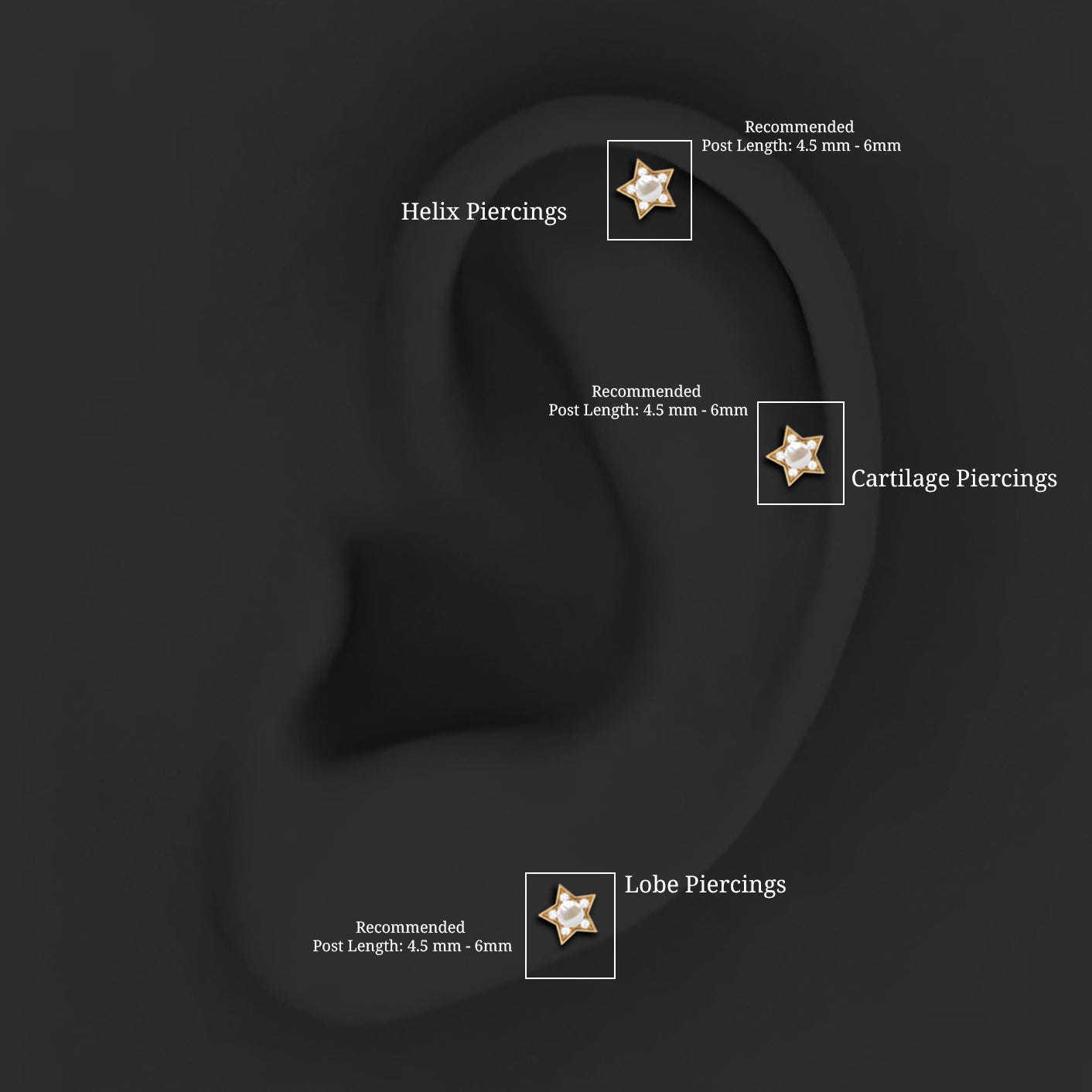 Unique Freshwater Pearl Star Helix Earring with Diamond