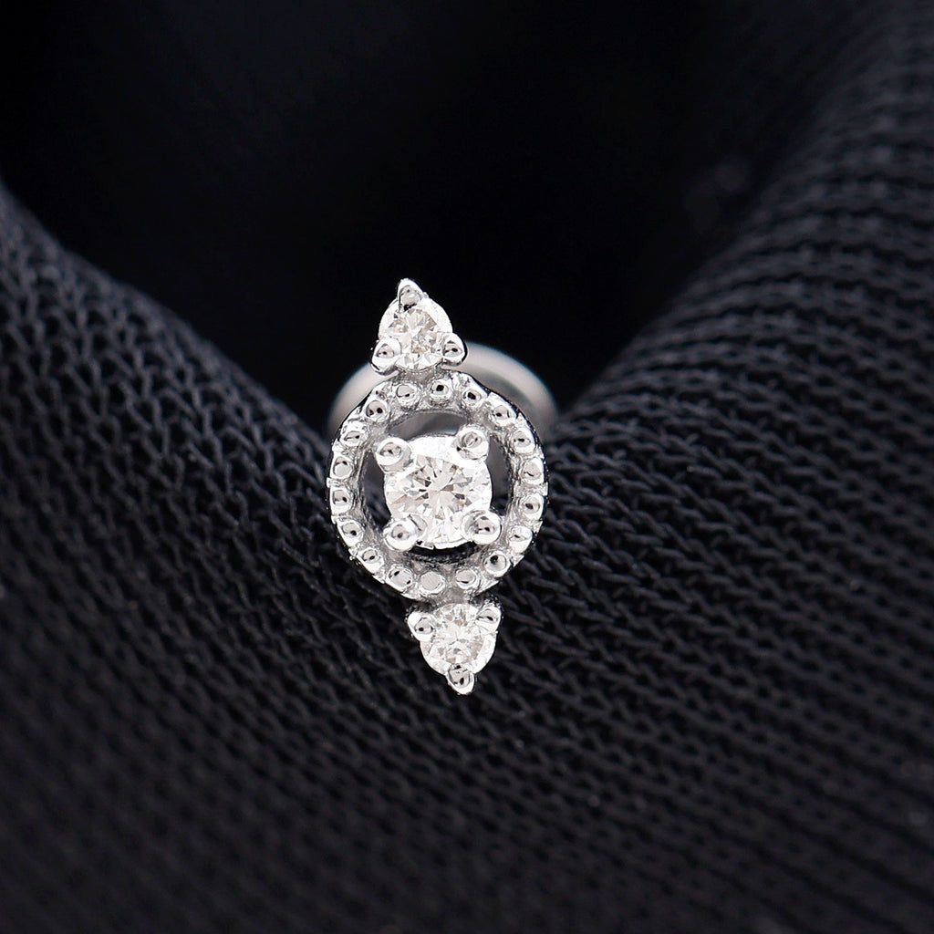 Unique Diamond Gothic Conch Earring in Gold