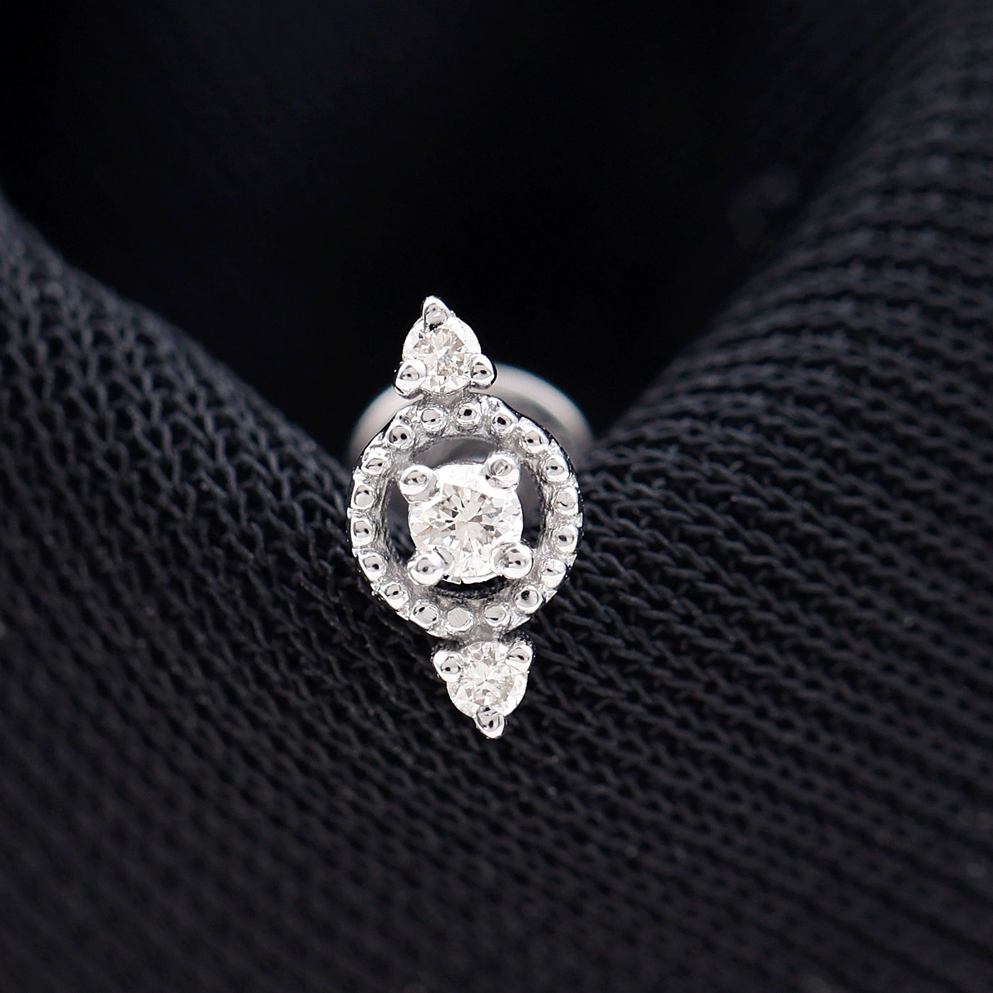 Unique Diamond Gothic Conch Earring in Gold