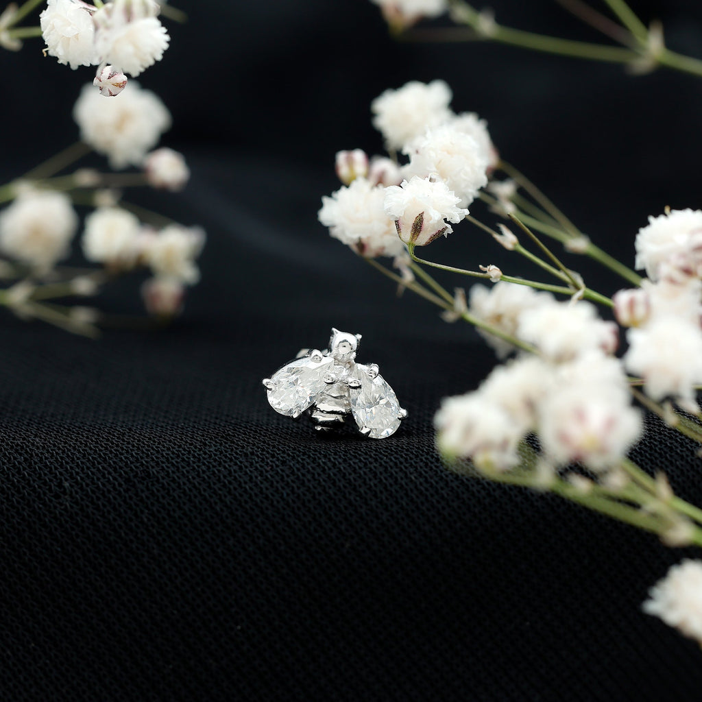 Adorable Pear Cut Moissanite Bumble Bee Earring