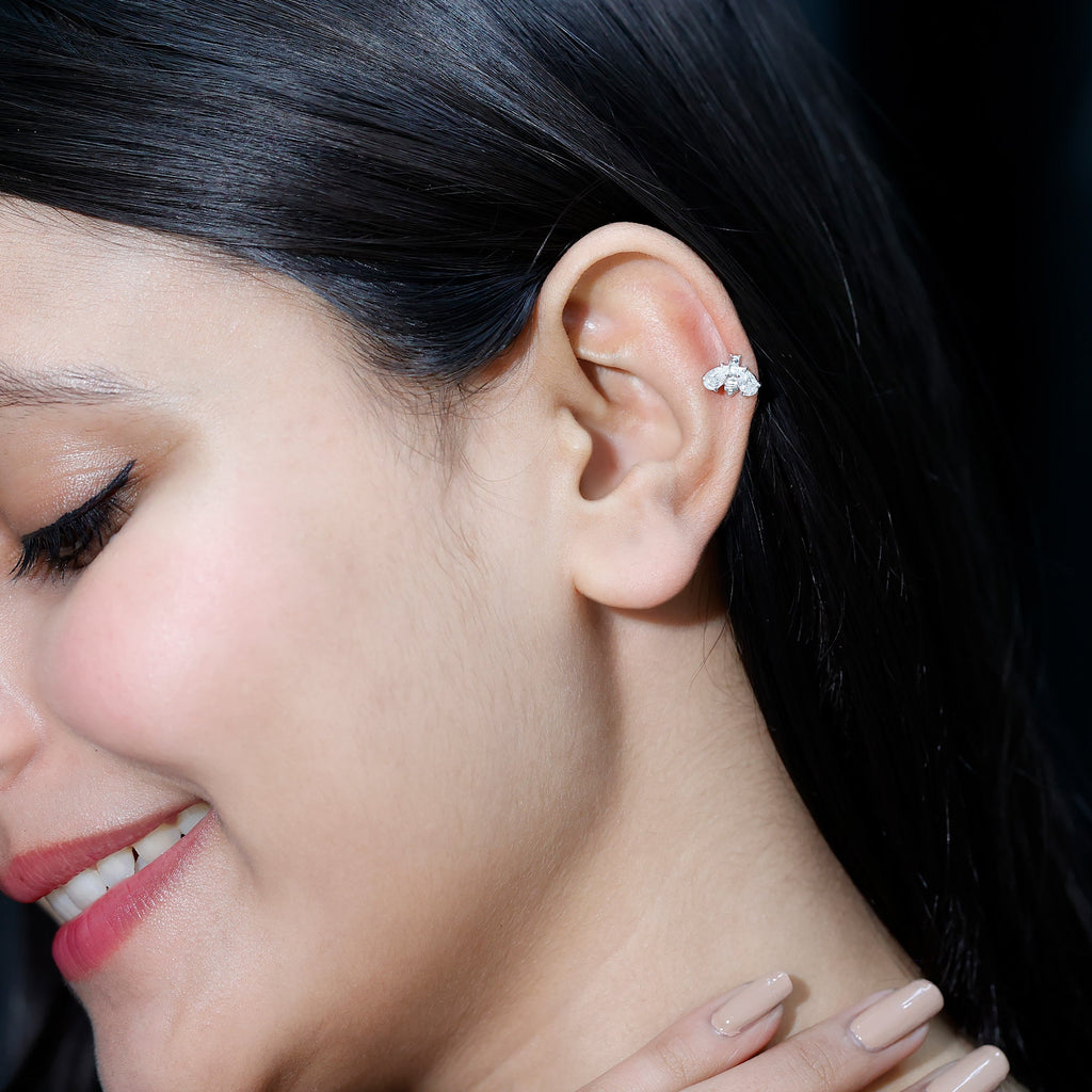 Adorable Pear Cut Moissanite Bumble Bee Earring