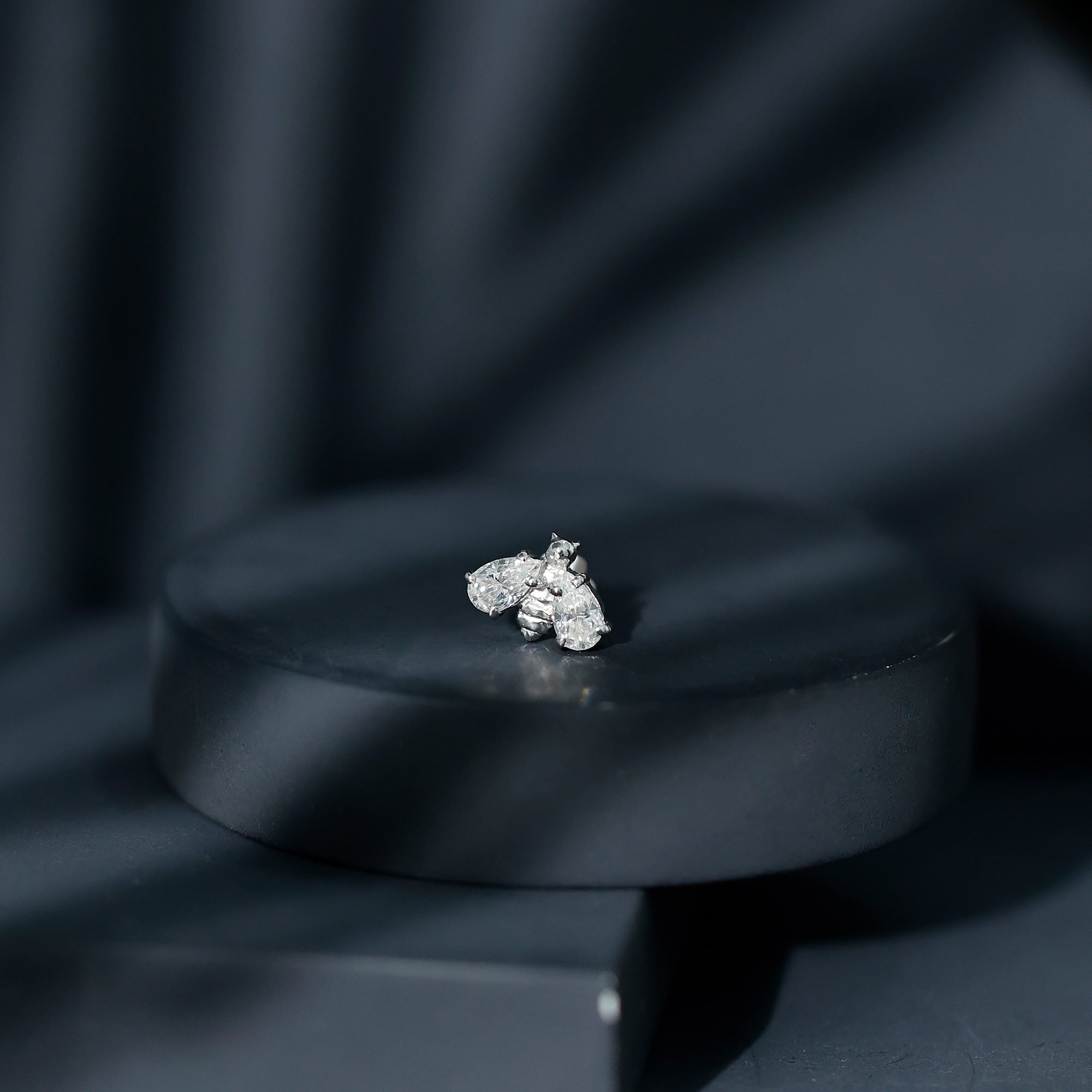 Adorable Pear Cut Moissanite Bumble Bee Earring