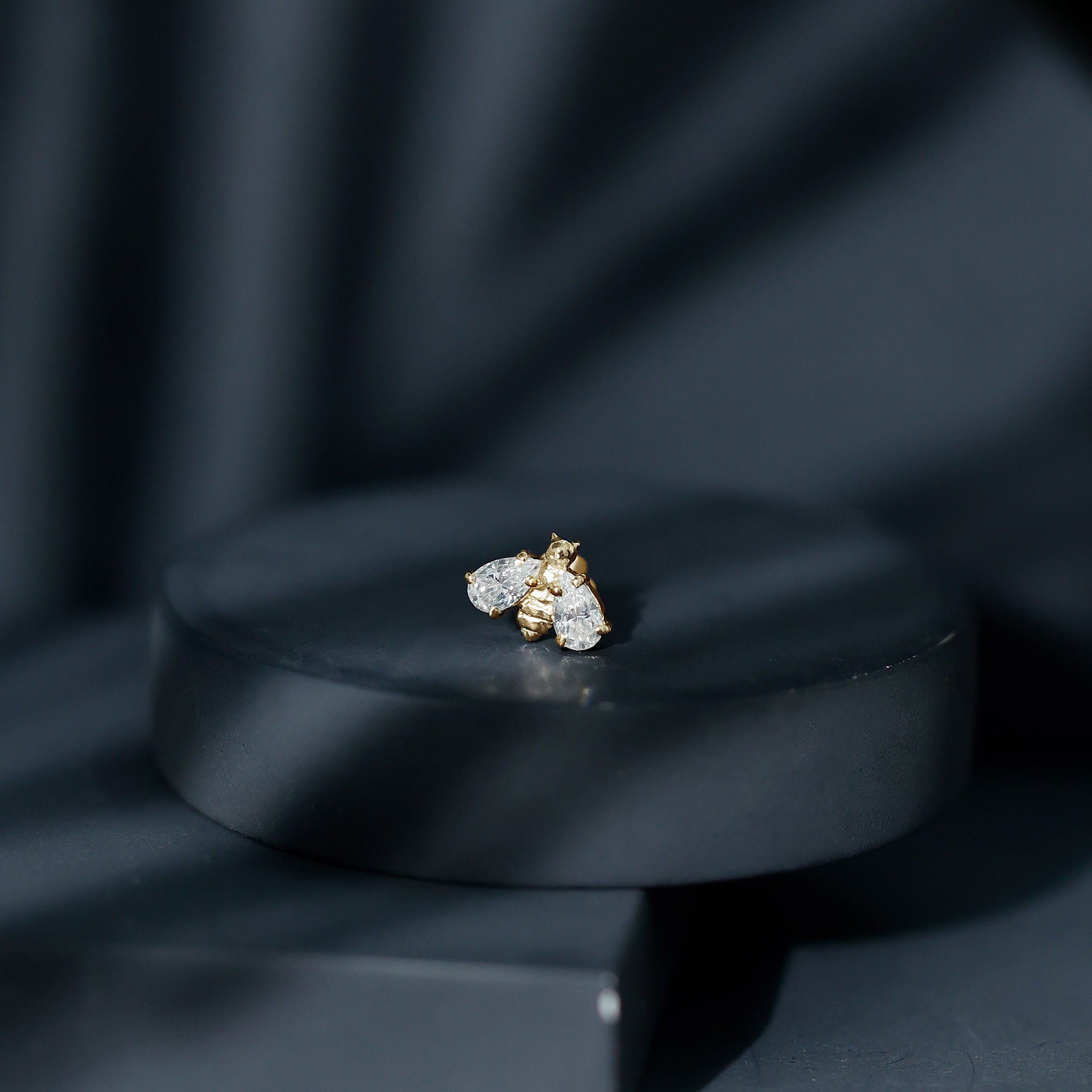 Adorable Pear Cut Moissanite Bumble Bee Earring