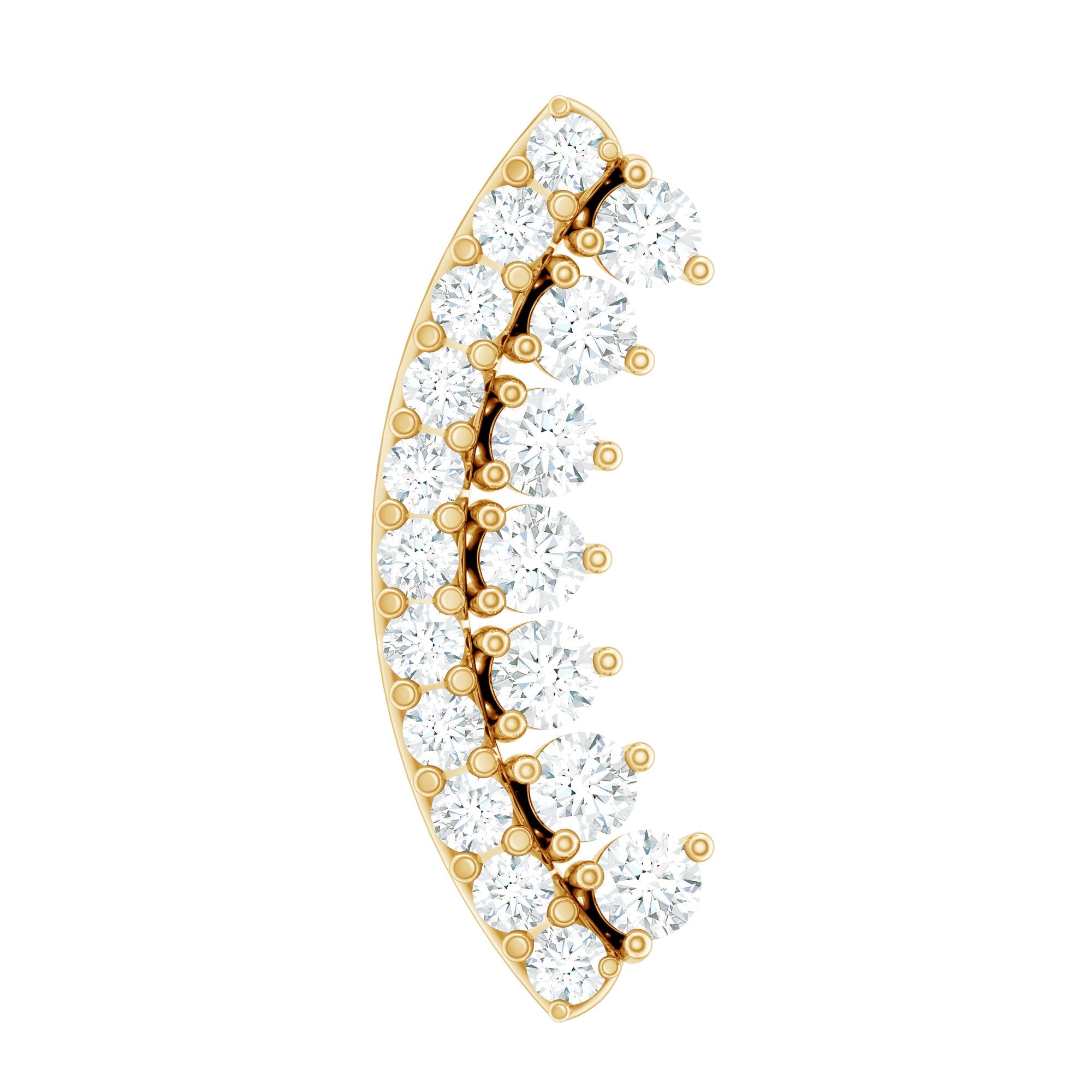 Certified Diamond Curved Cartilage Earring for Women