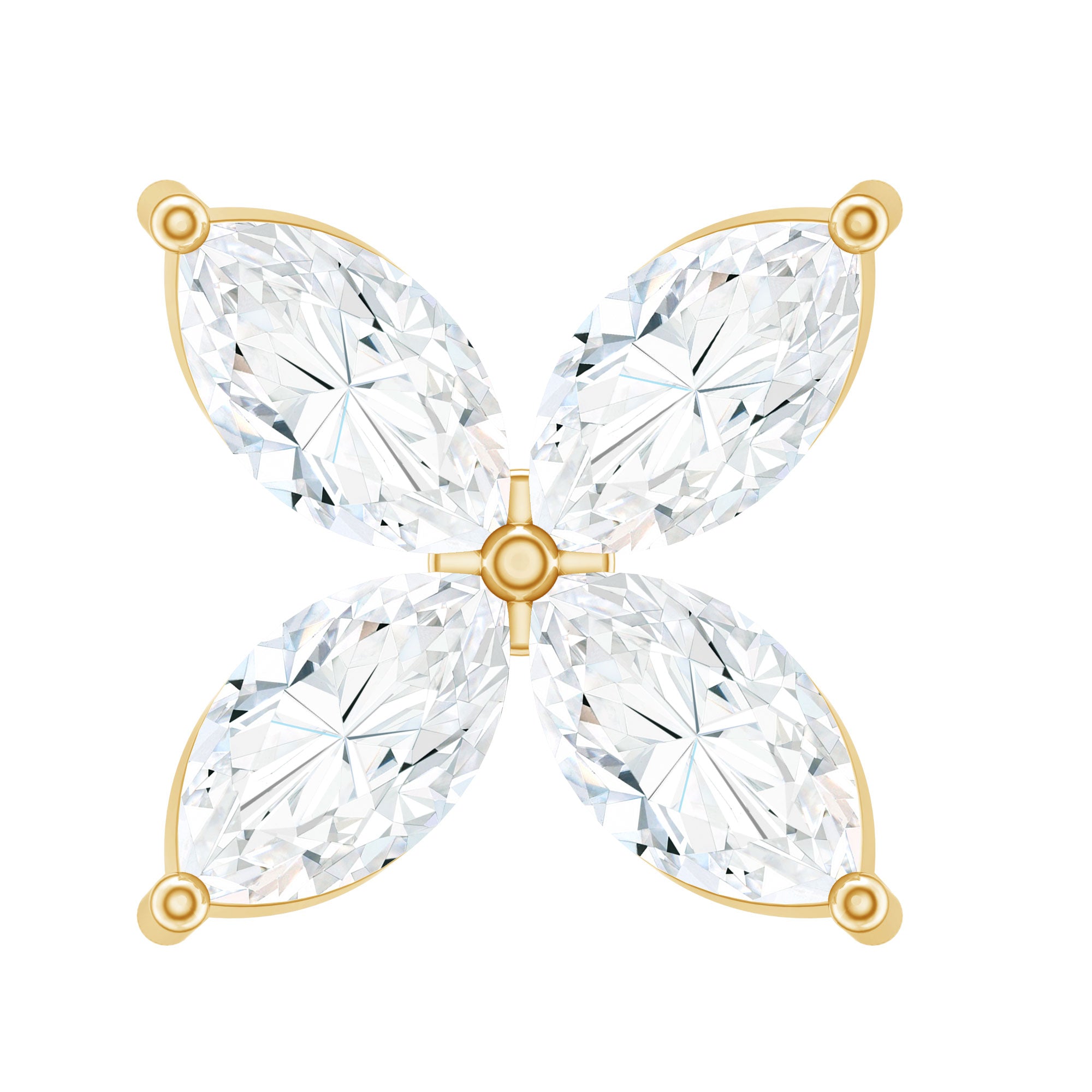 Marquise Four Petal Flower Cartilage Earring