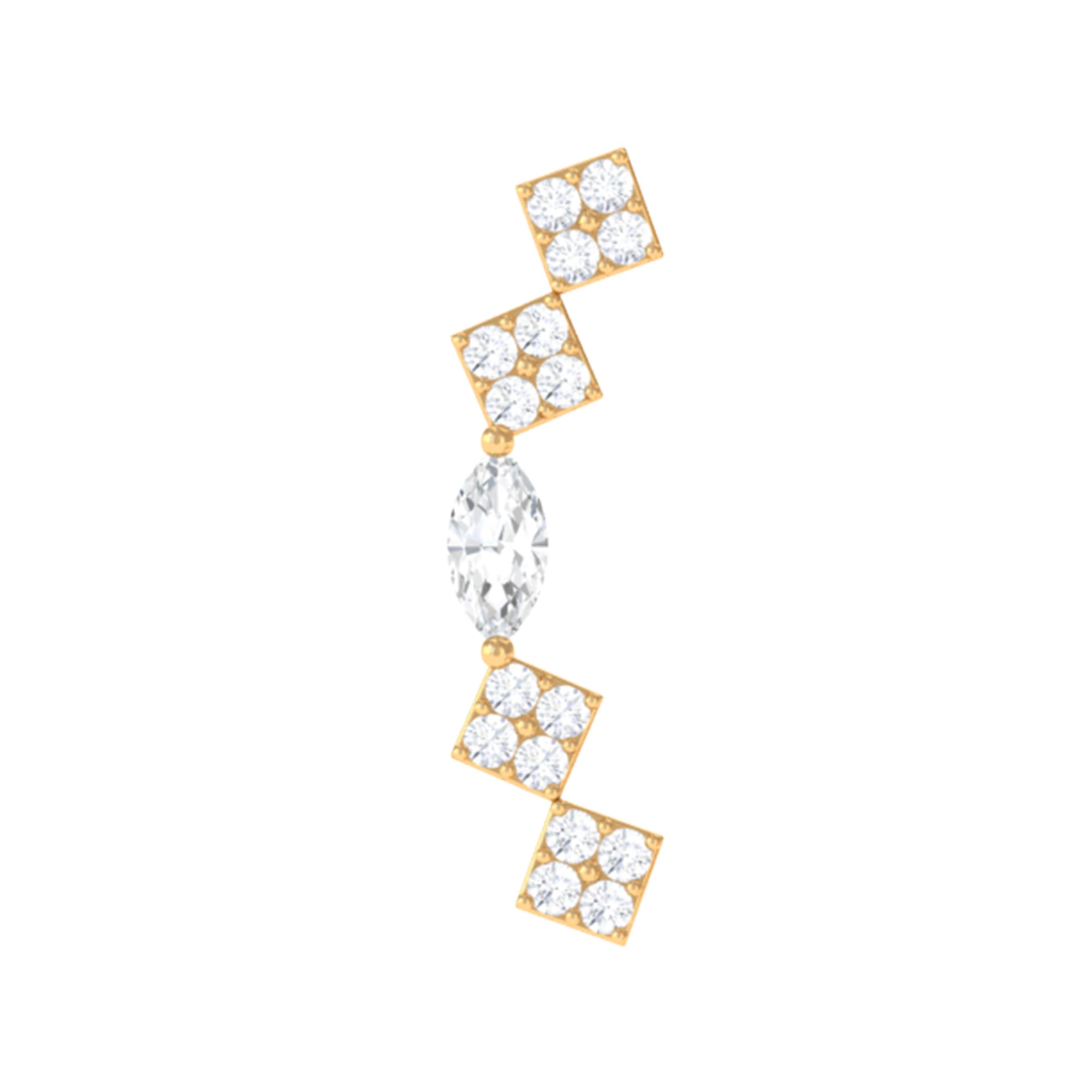 Elegant Diamond Ear Crawler Earring for Helix Piercing