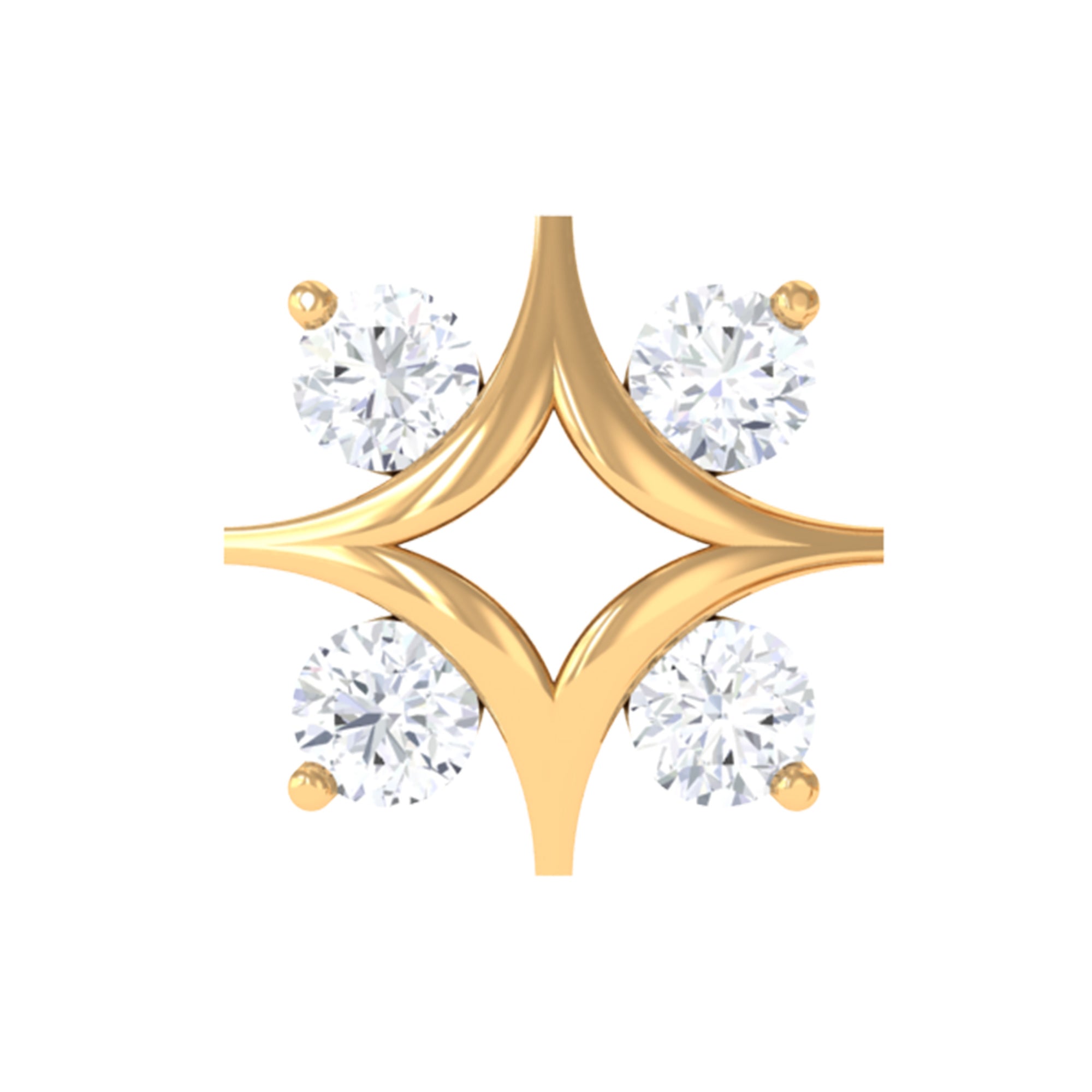 Round Cut Diamond Star Earring for Helix Piercing