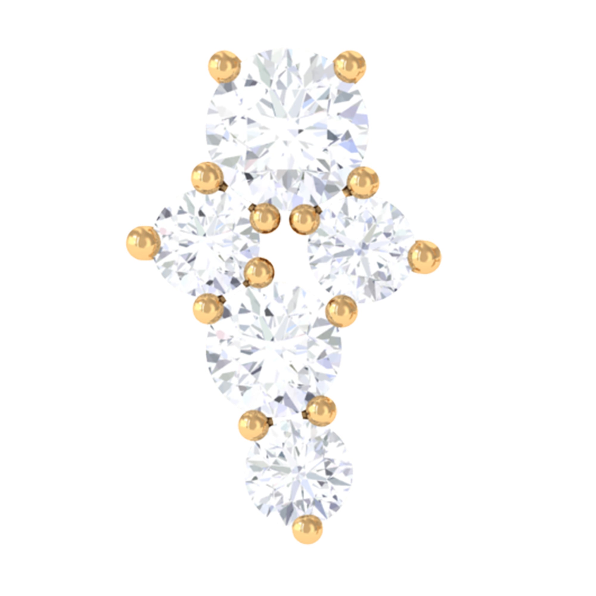 CERTIFIED DIAMOND CLUSTER CARTILAGE PIERCING EARRING