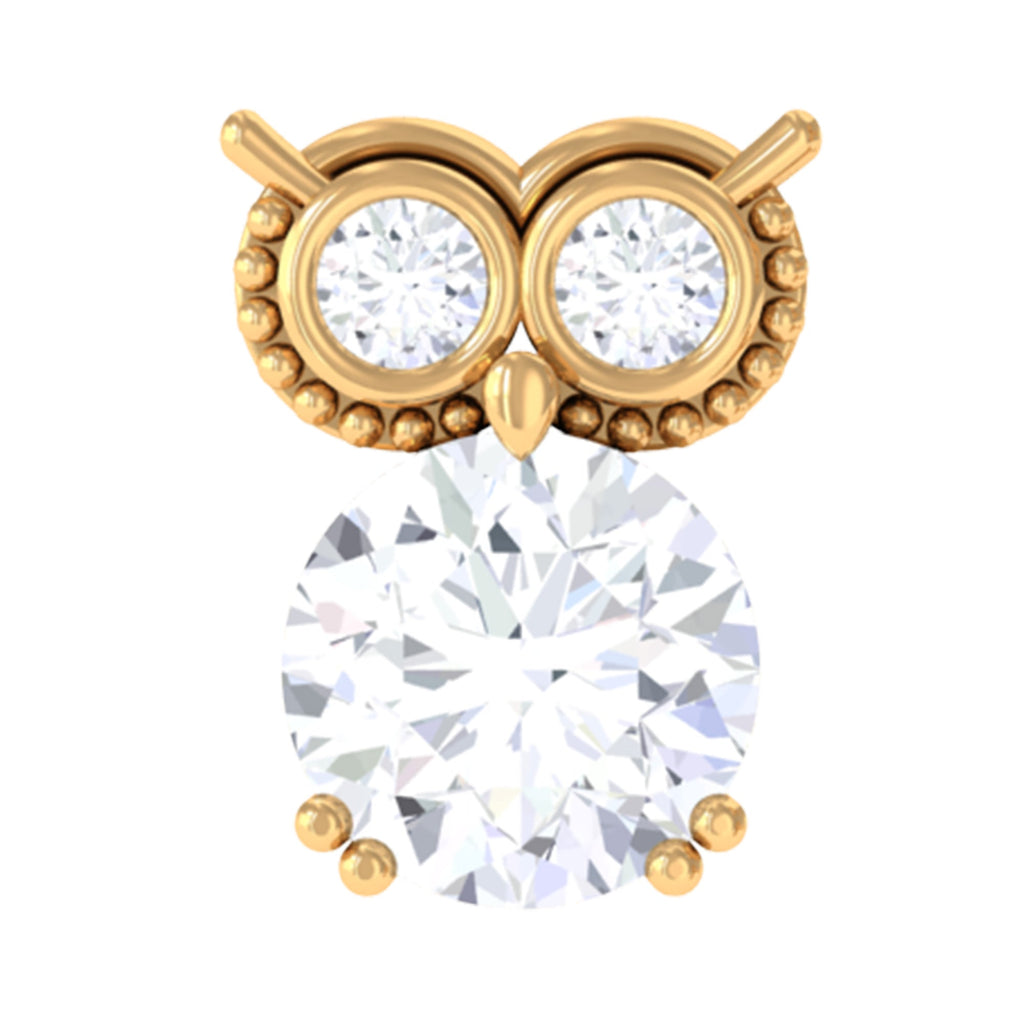 Diamond Owl Earring for Cartilage Piercing