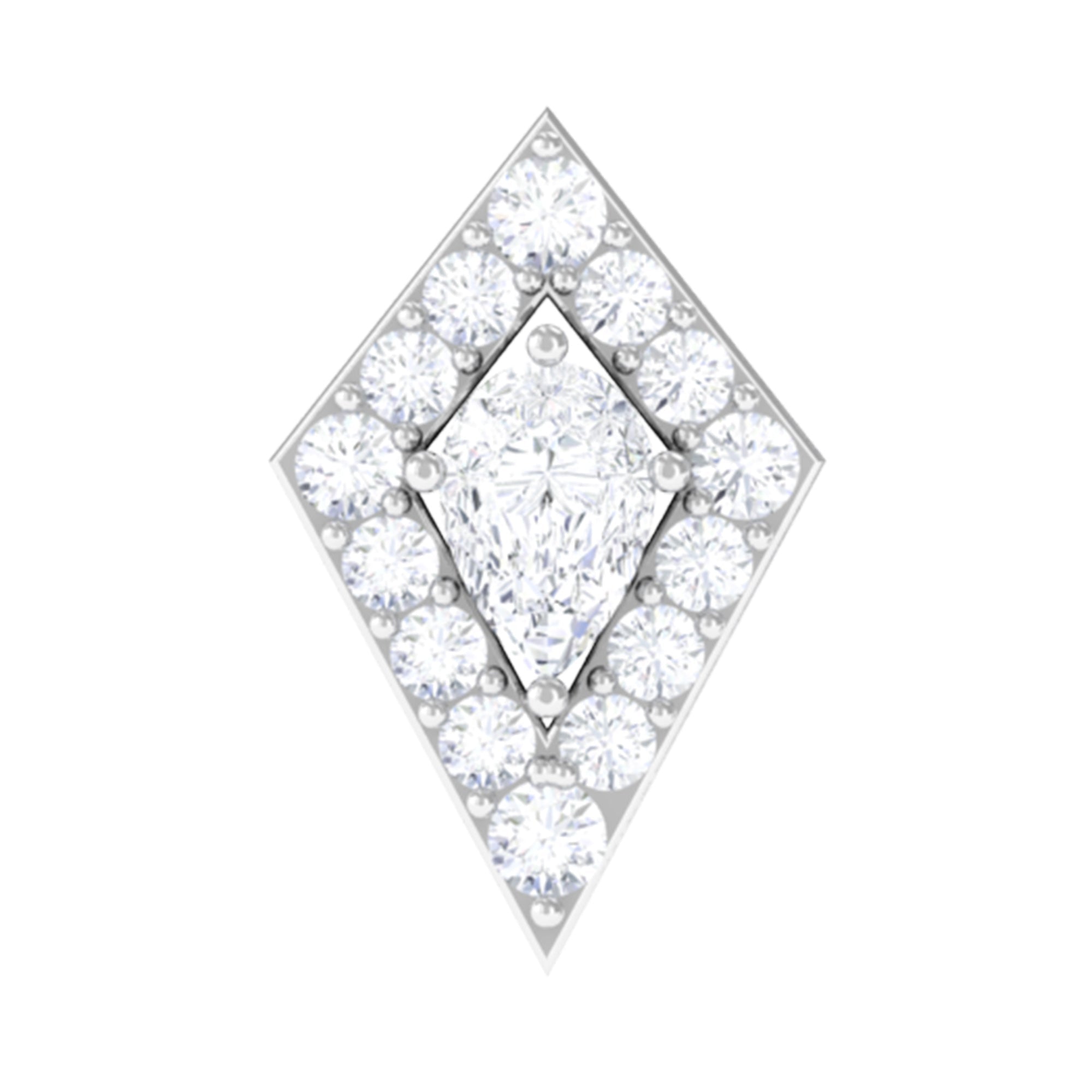 Modern Kite Shape Diamond Helix Earring