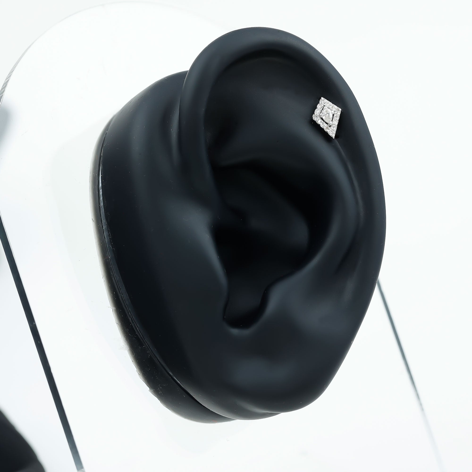 Modern Kite Shape Diamond Helix Earring