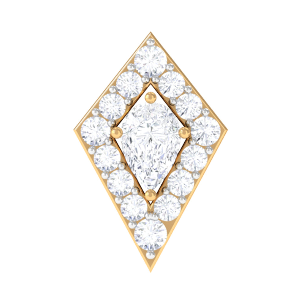 Modern Kite Shape Diamond Helix Earring