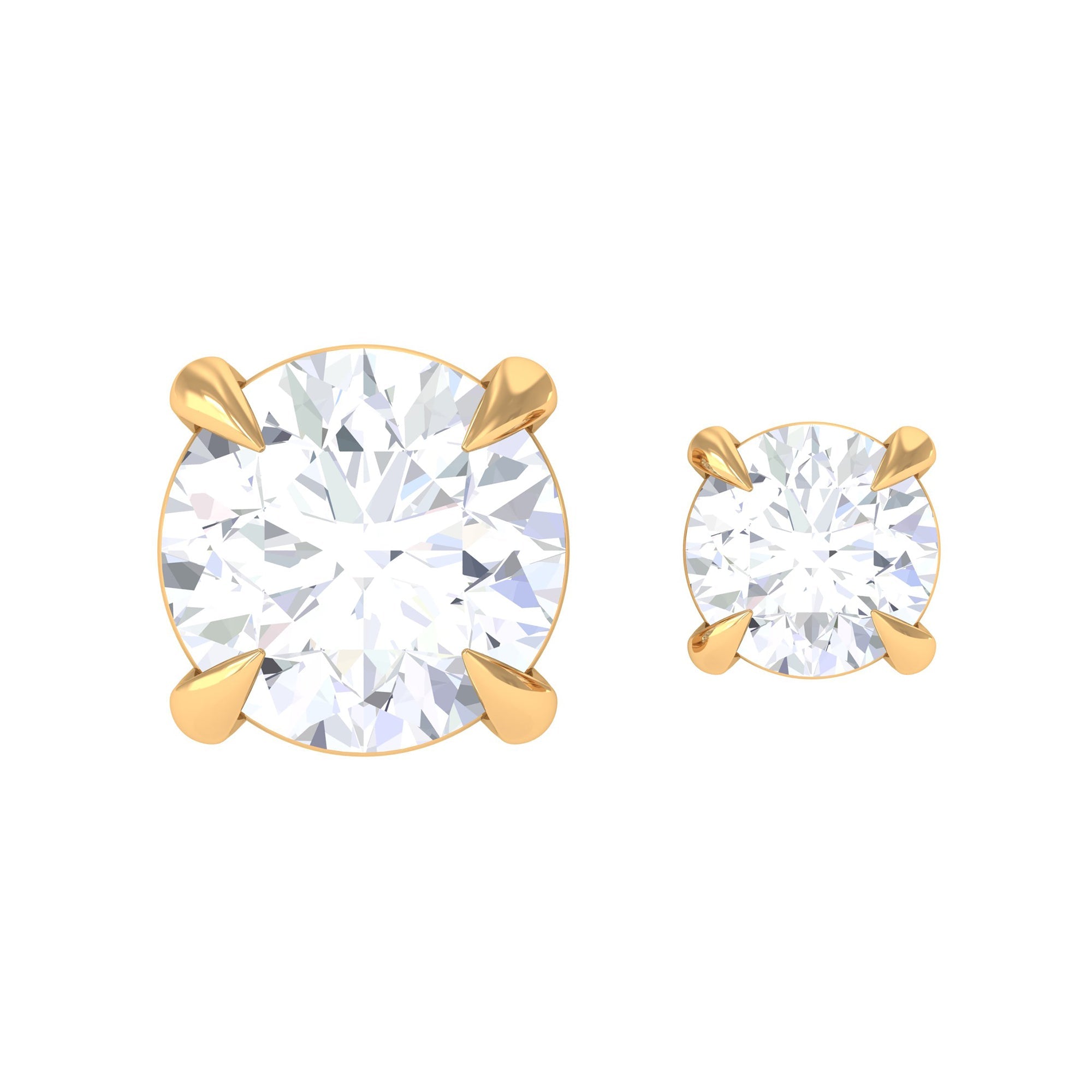 Brilliant Cut Diamond Solitaire Earring Set for Helix Piercing