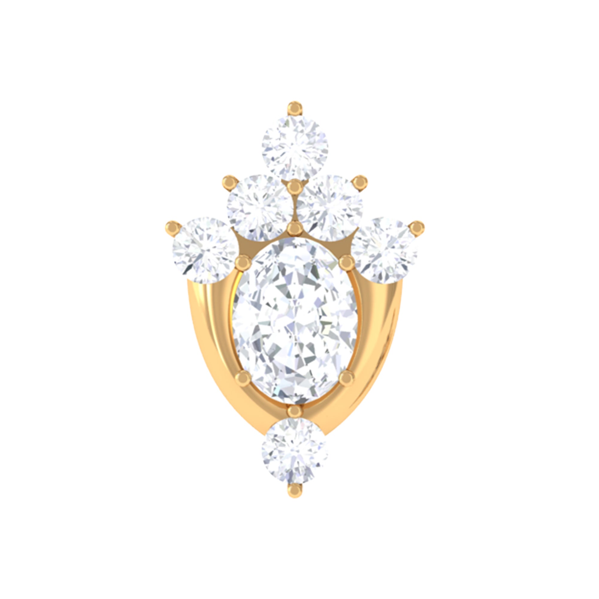 Diamond Floral Cluster Earring for Upper Lobe Piercing