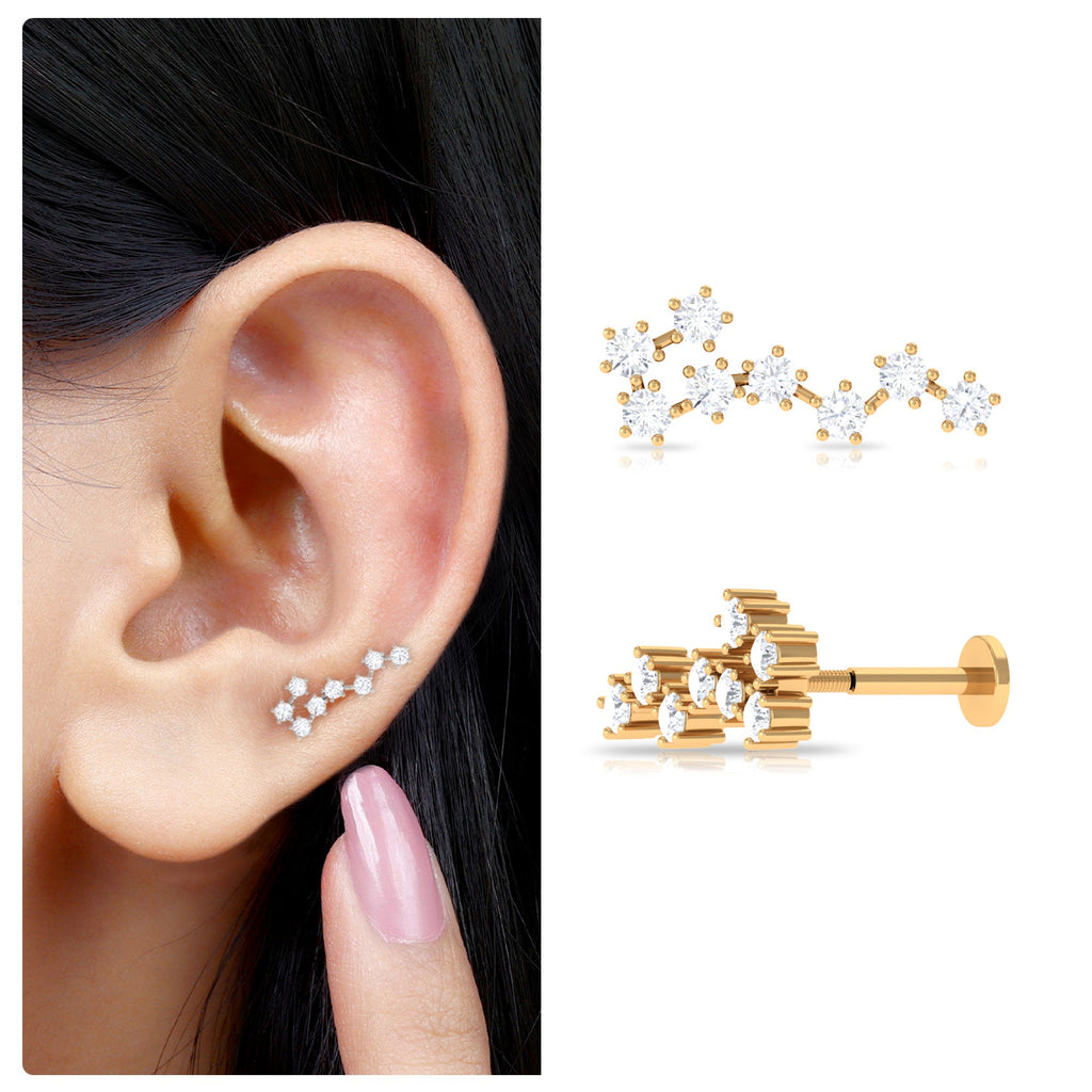 Certified Diamond Scorpio Zodiac Earring for Helix Piercing