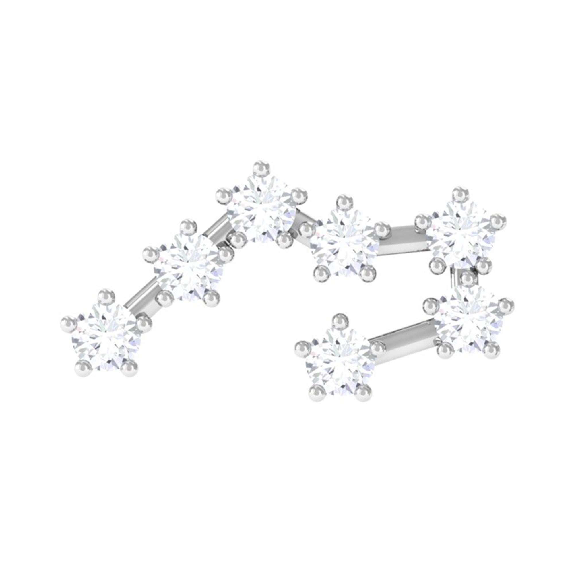 Diamond Taurus Zodiac Crawler Earring