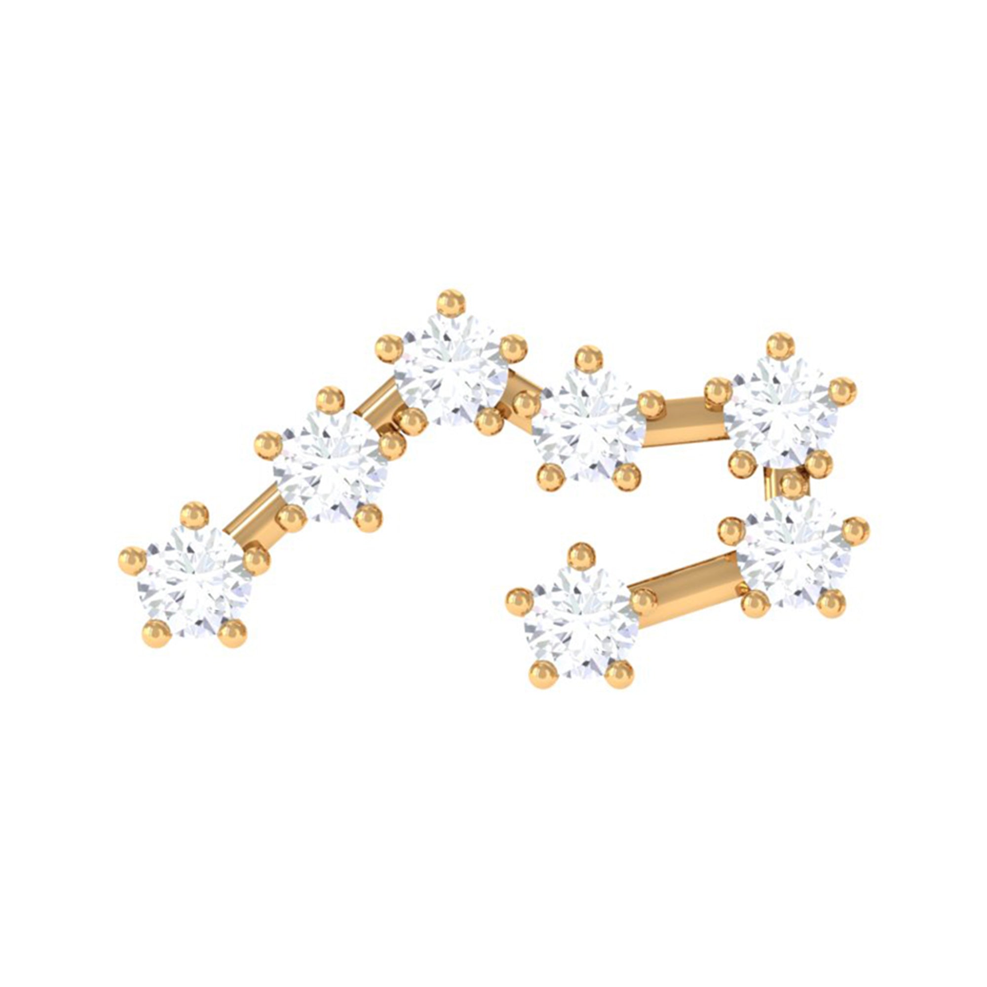 Diamond Taurus Zodiac Crawler Earring