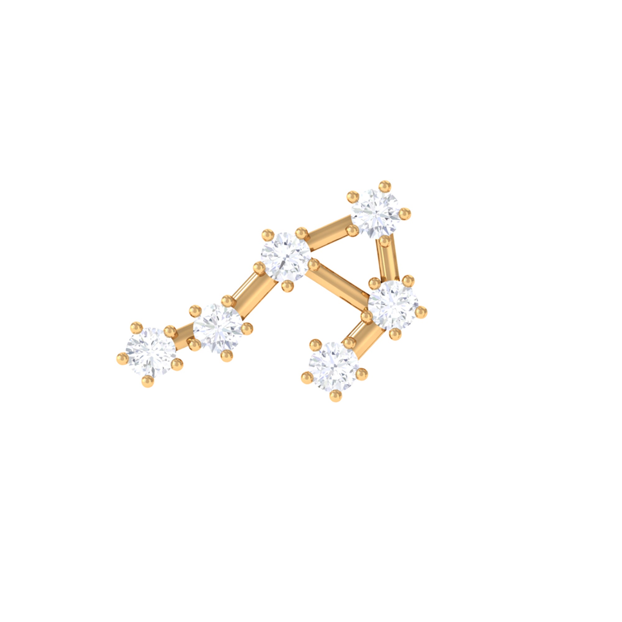 Certified Diamond Libra Constellation Piercing Earring