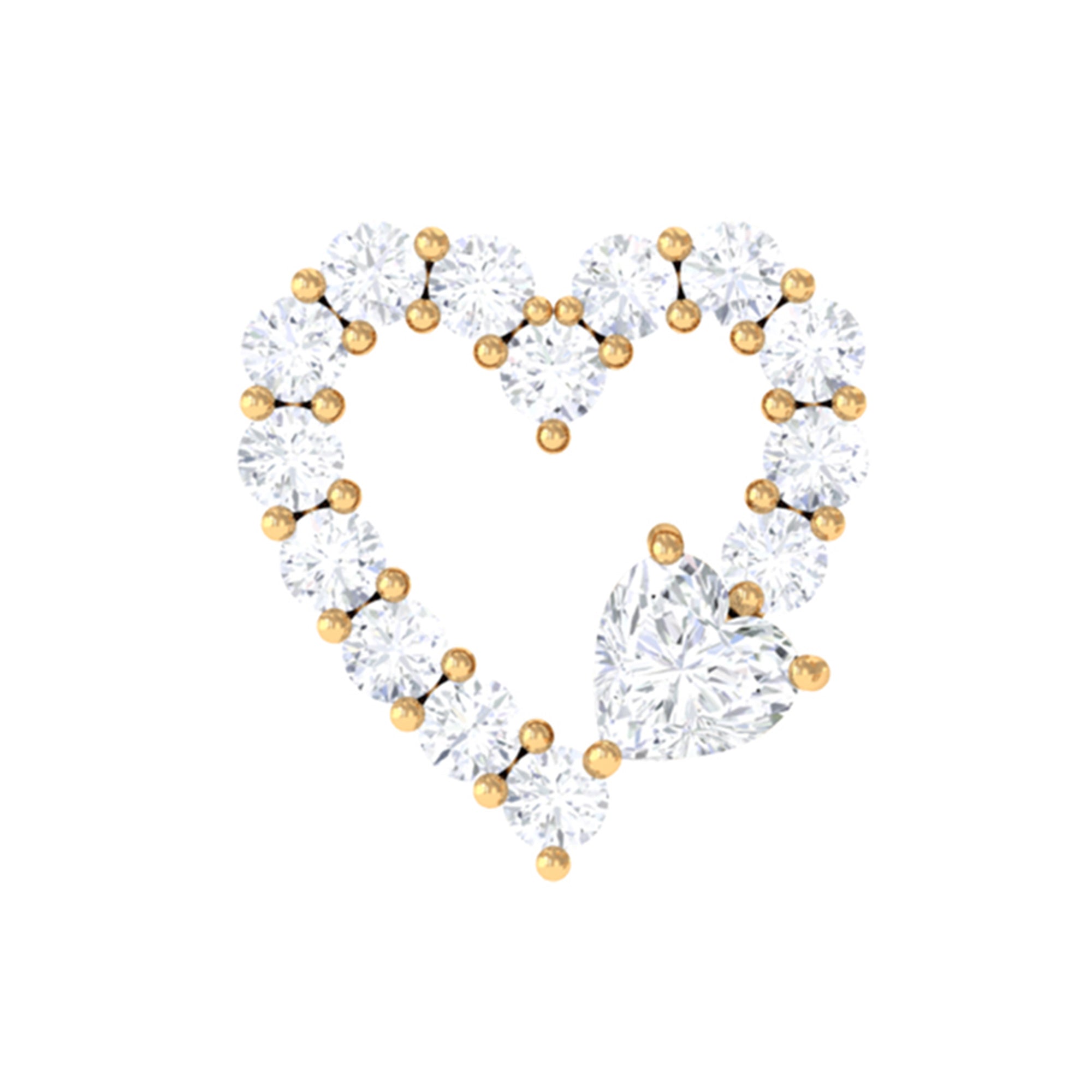 Diamond Heart Shape Cartilage Earring