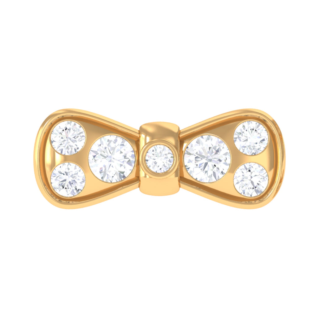 Cute Moissanite Gold Bow Cartilage Earring