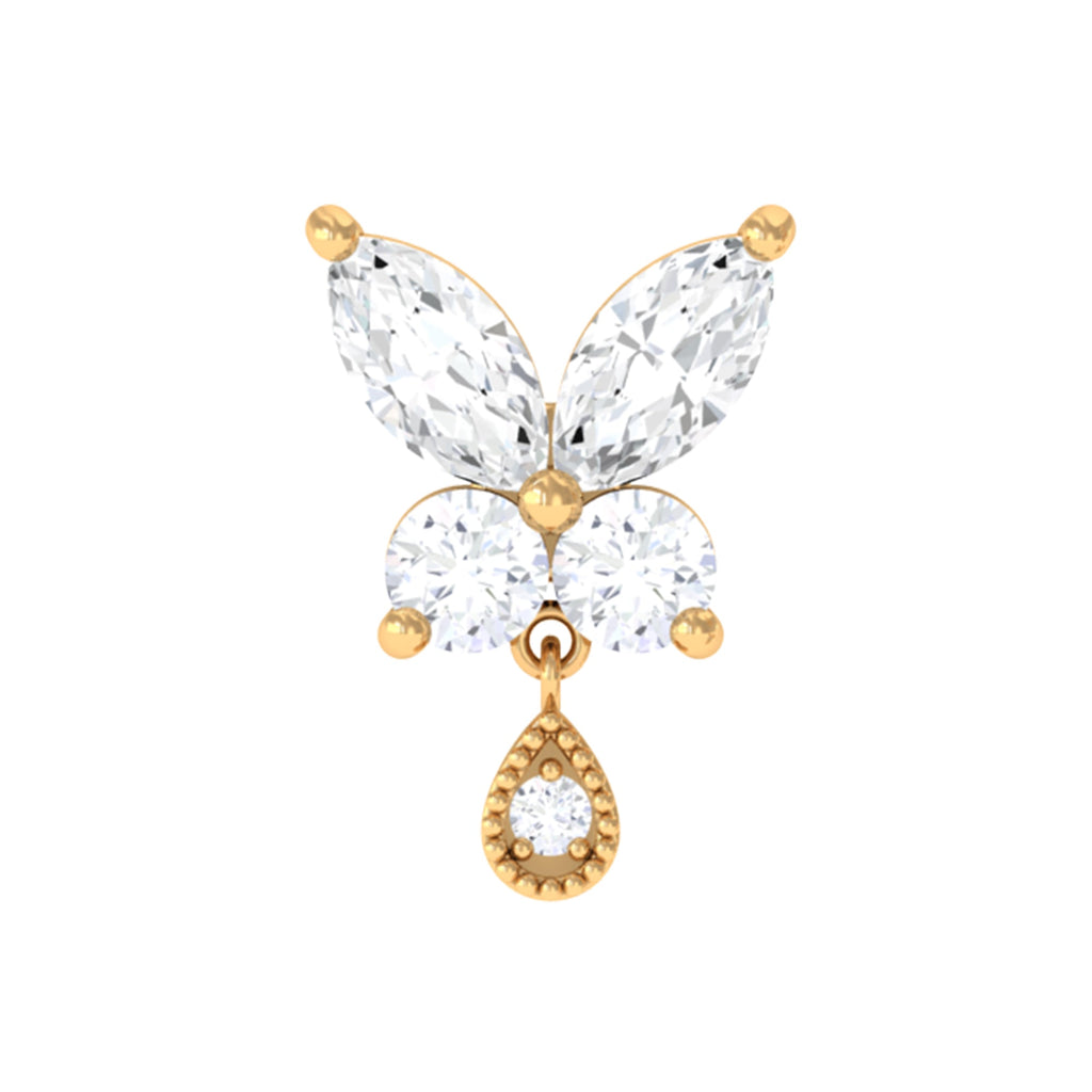 Marquise Moissanite Butterfly Dangle Earring