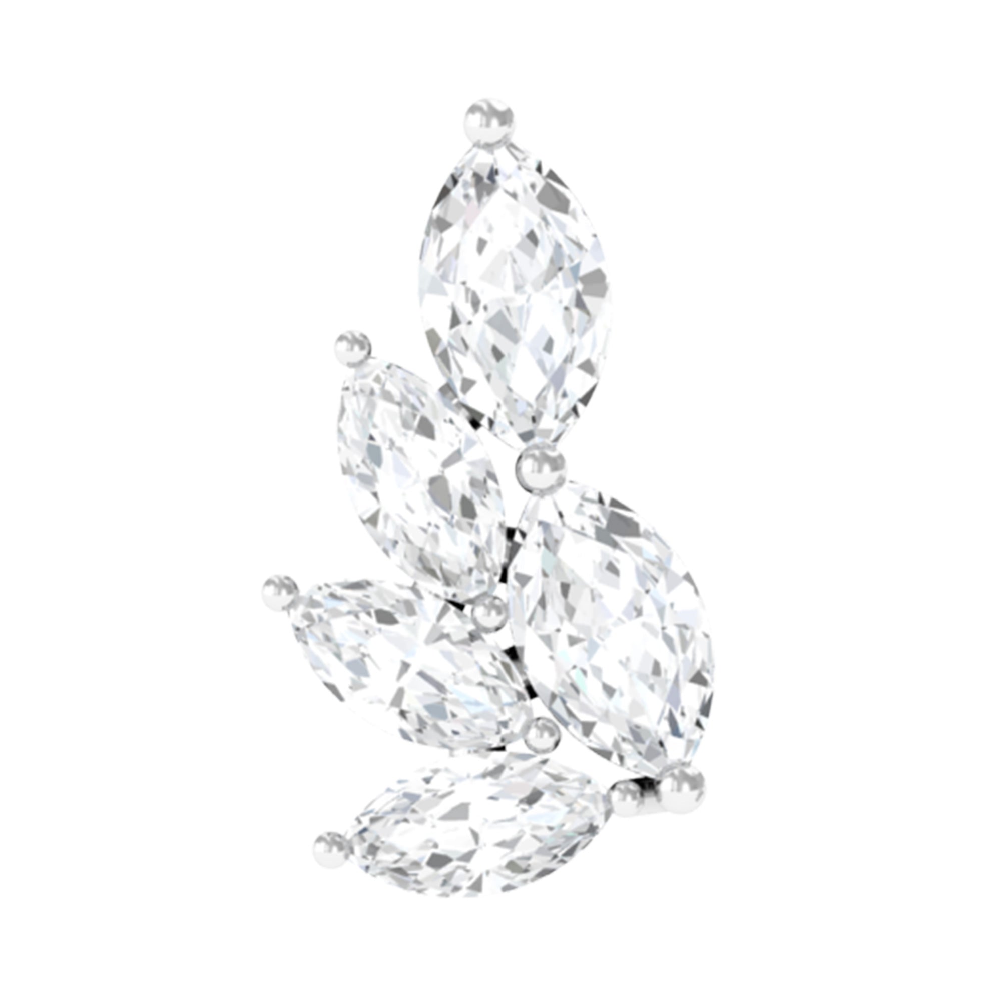 Marquise Moissanite Earring for Cartilage Piercing