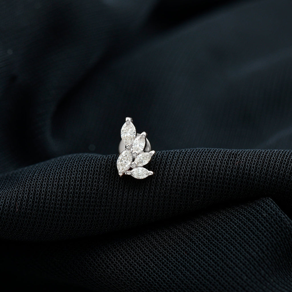 Marquise Moissanite Earring for Cartilage Piercing