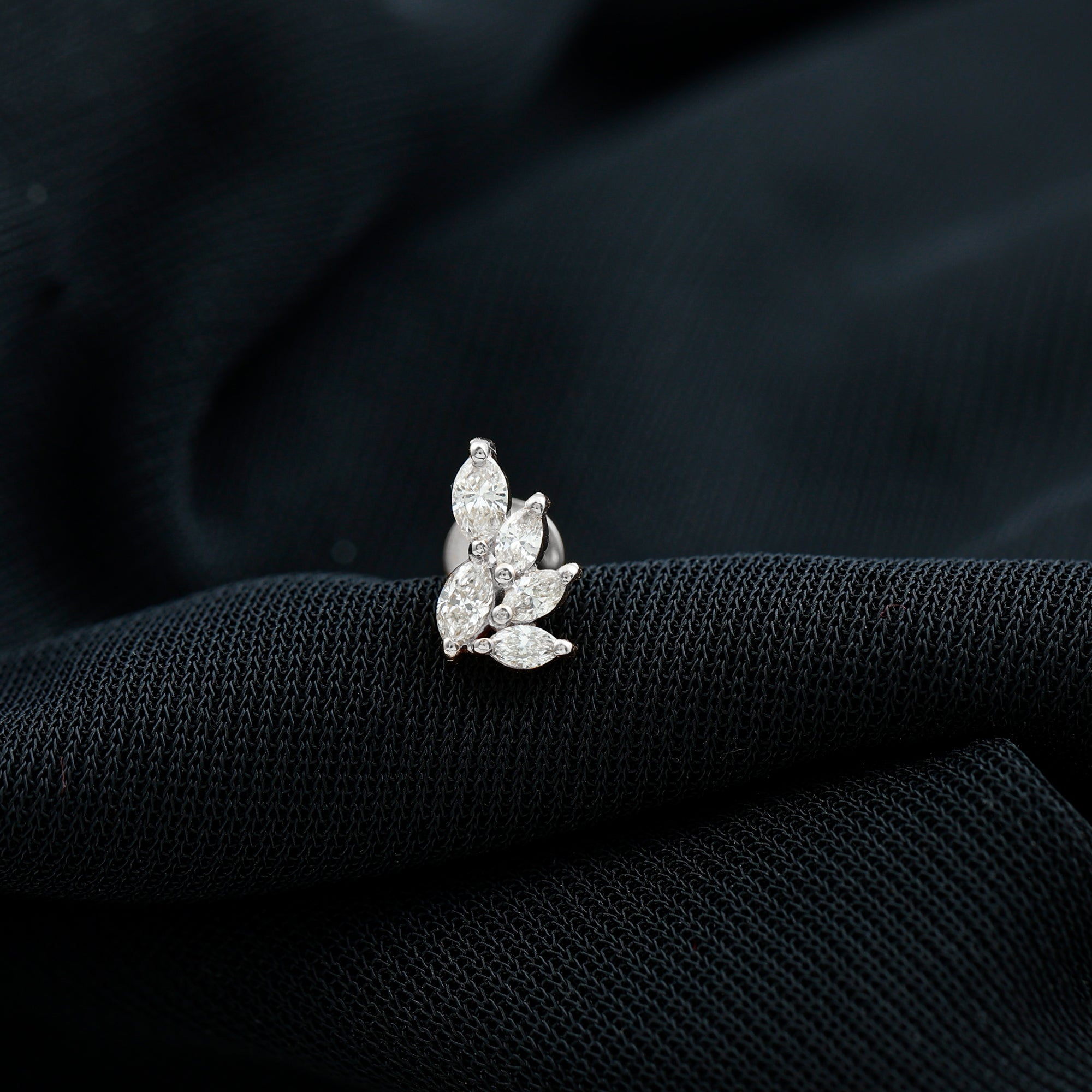 Marquise Moissanite Earring for Cartilage Piercing