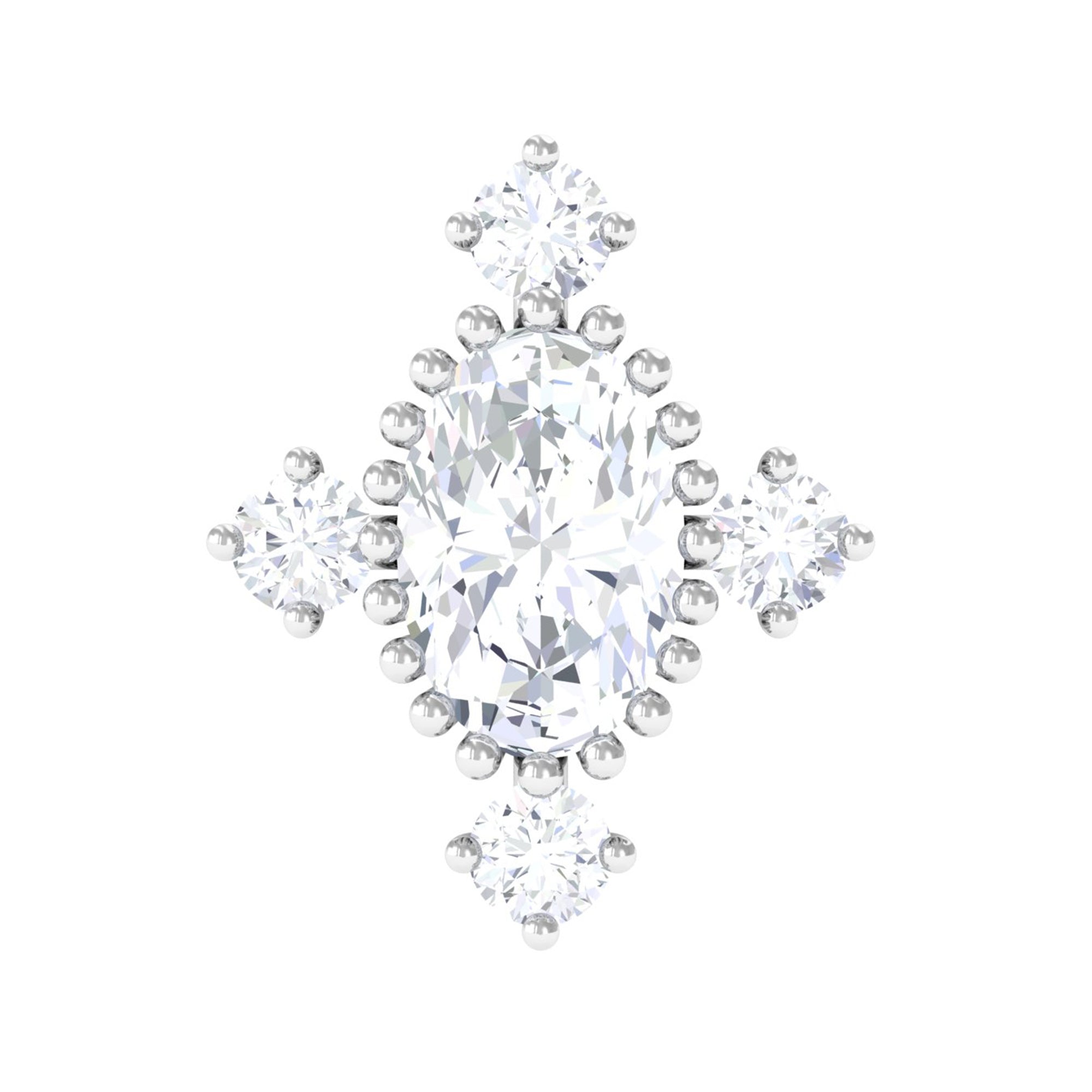 Vintage Inspired Moissanite Oval Conch Earring in Gold