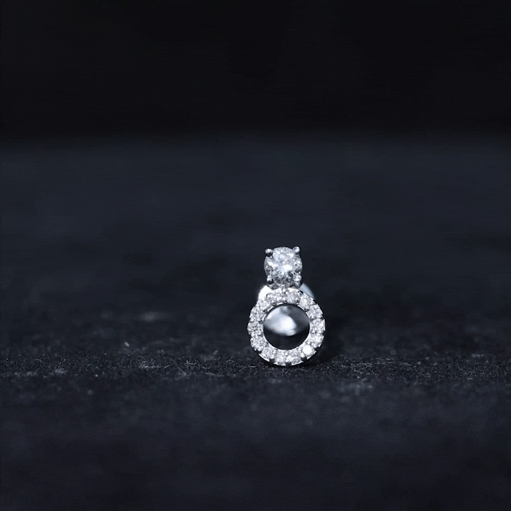 Simple Moissanite Open Circle Cartilage Earring