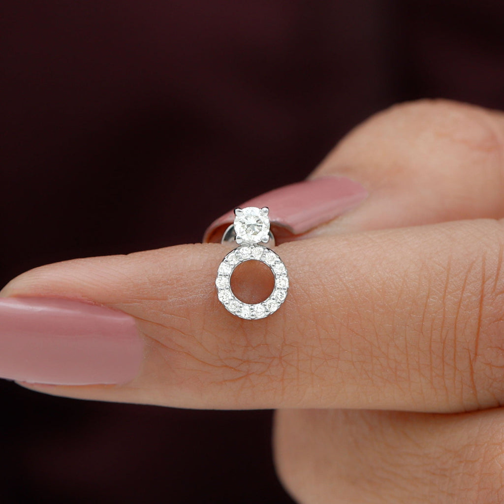 Simple Moissanite Open Circle Cartilage Earring