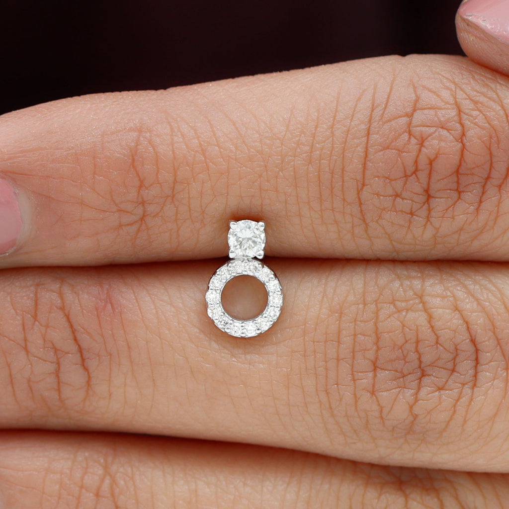 Simple Moissanite Open Circle Cartilage Earring