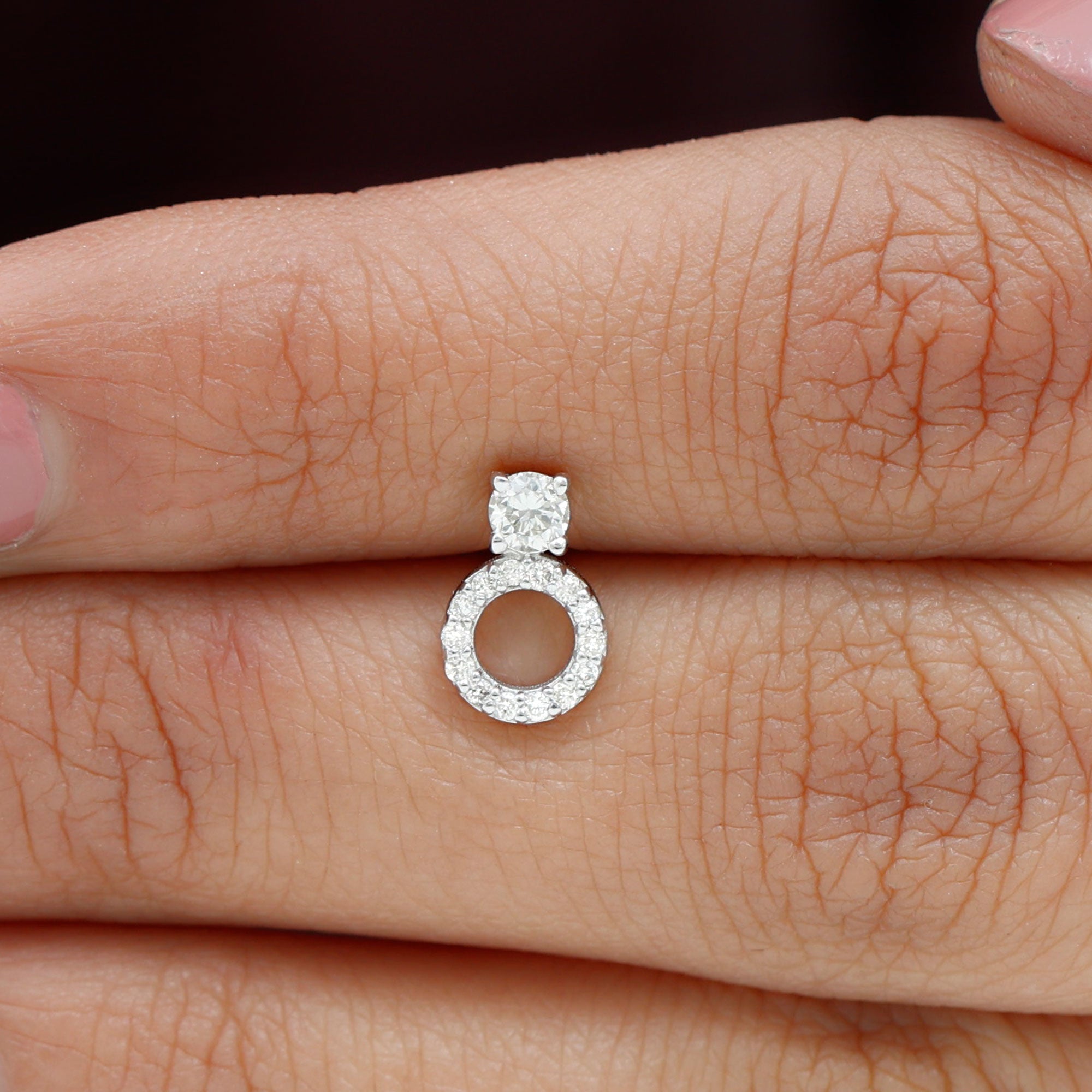 Simple Moissanite Open Circle Cartilage Earring